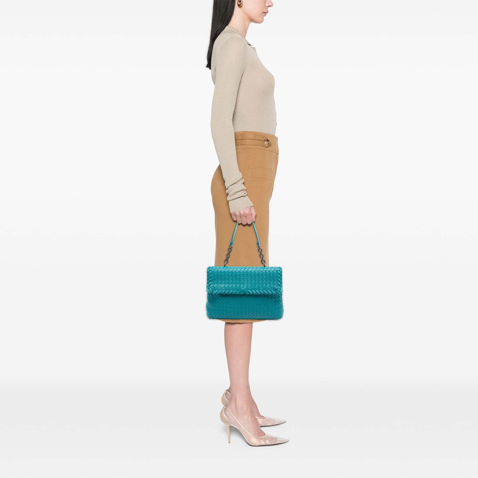 Bottega Veneta Medium Nappa Intrecciato Olimpia Shoulder Bag