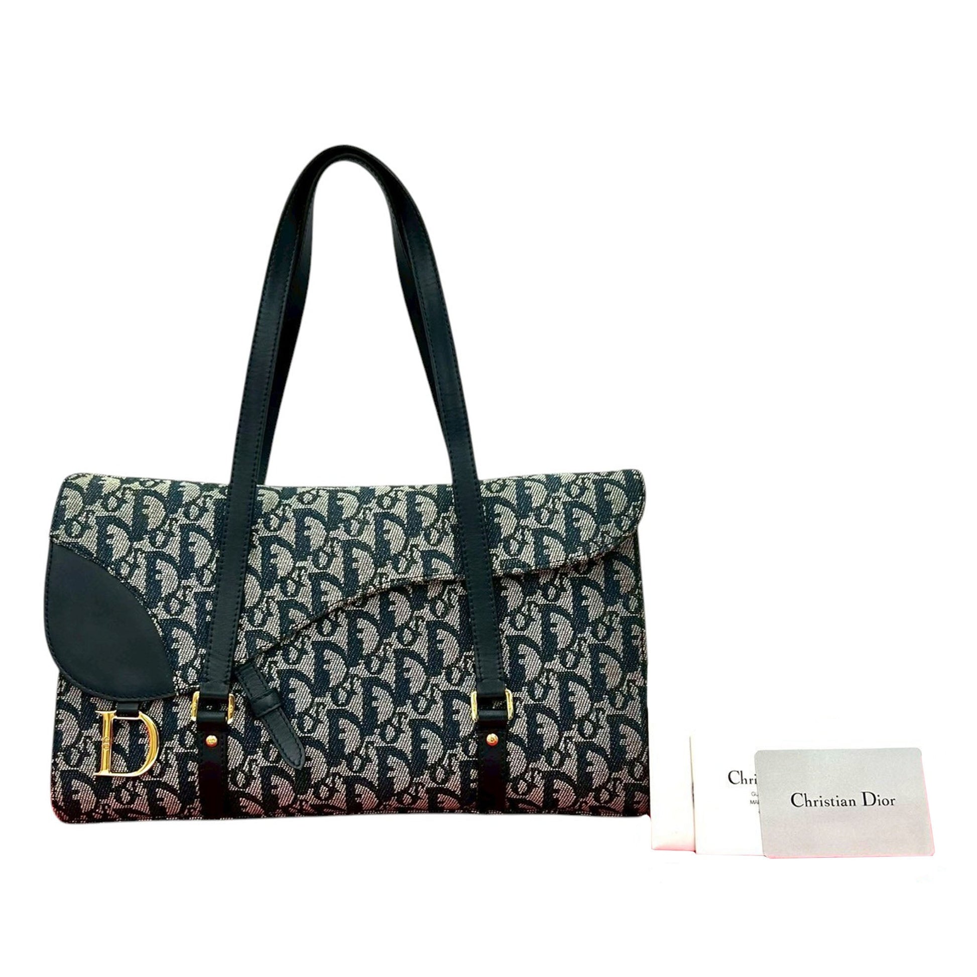 Dior Diorissimo Trotter Canvas Saddle Shoulder Bag