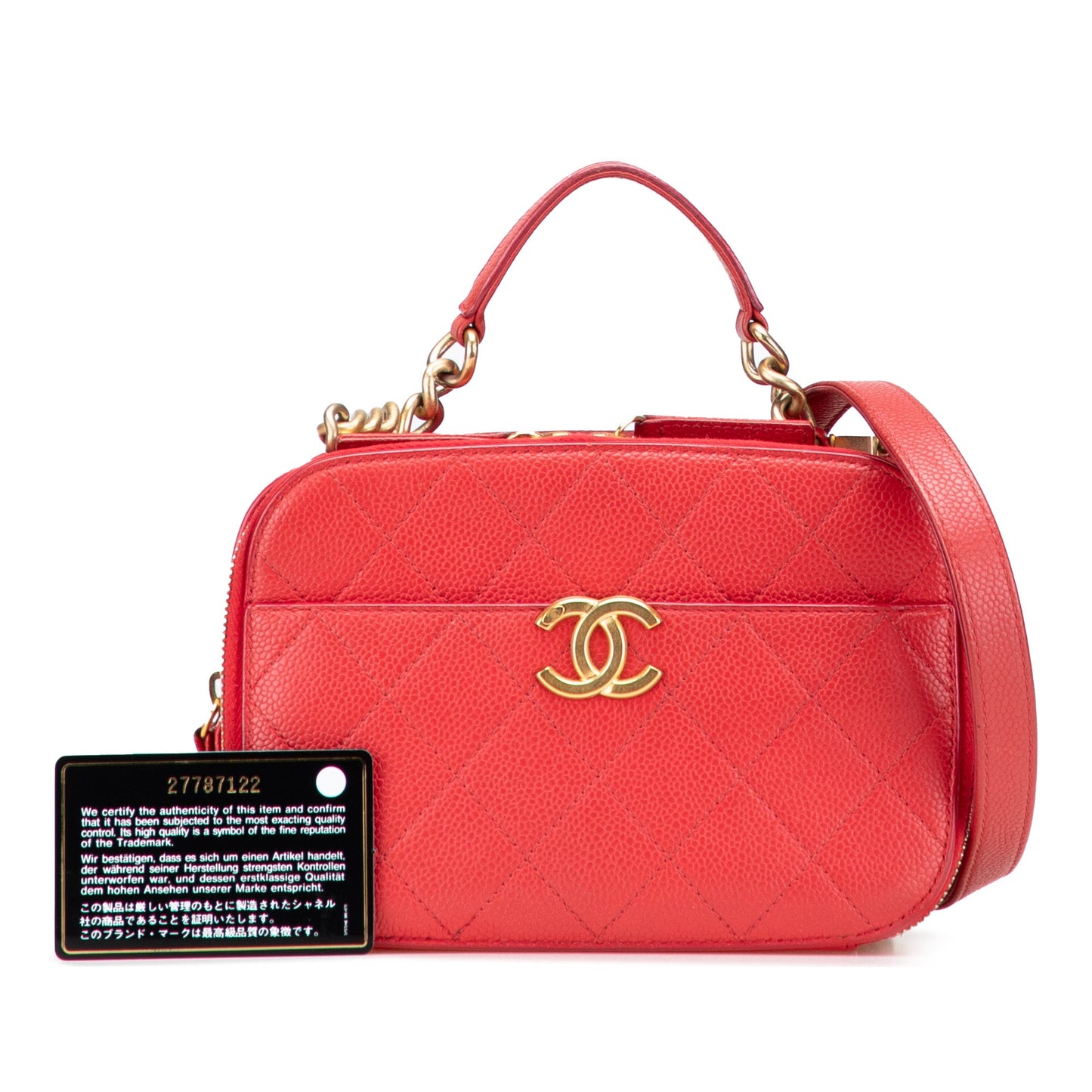 Chanel Small Quilted Caviar Top Handle Camera Bag