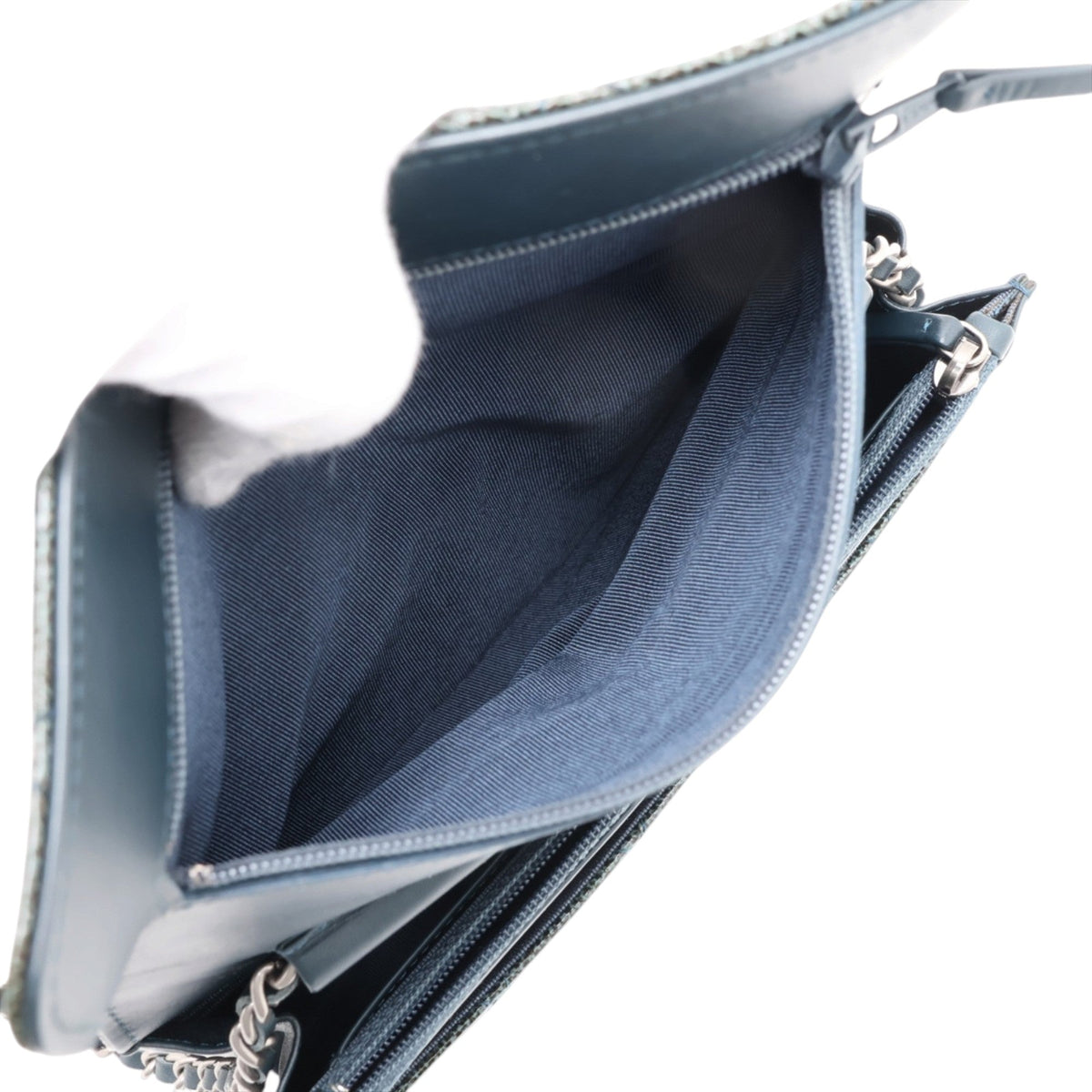 Chanel CC Quilted Patent Wallet On Chain — Green