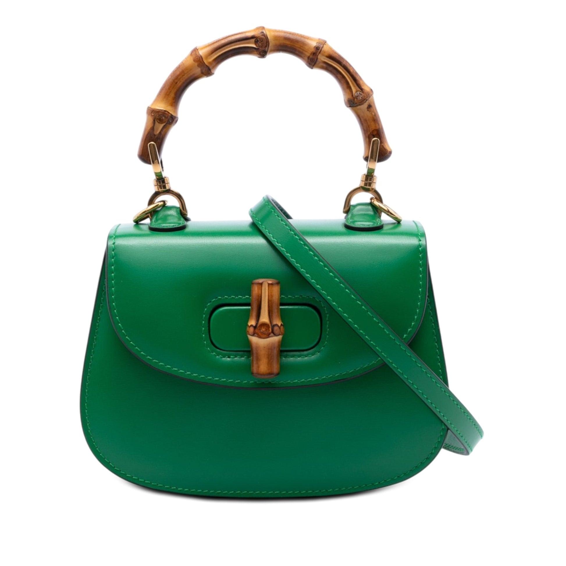 Gucci Mini Calfskin 1947 Bamboo Top Handle Bag