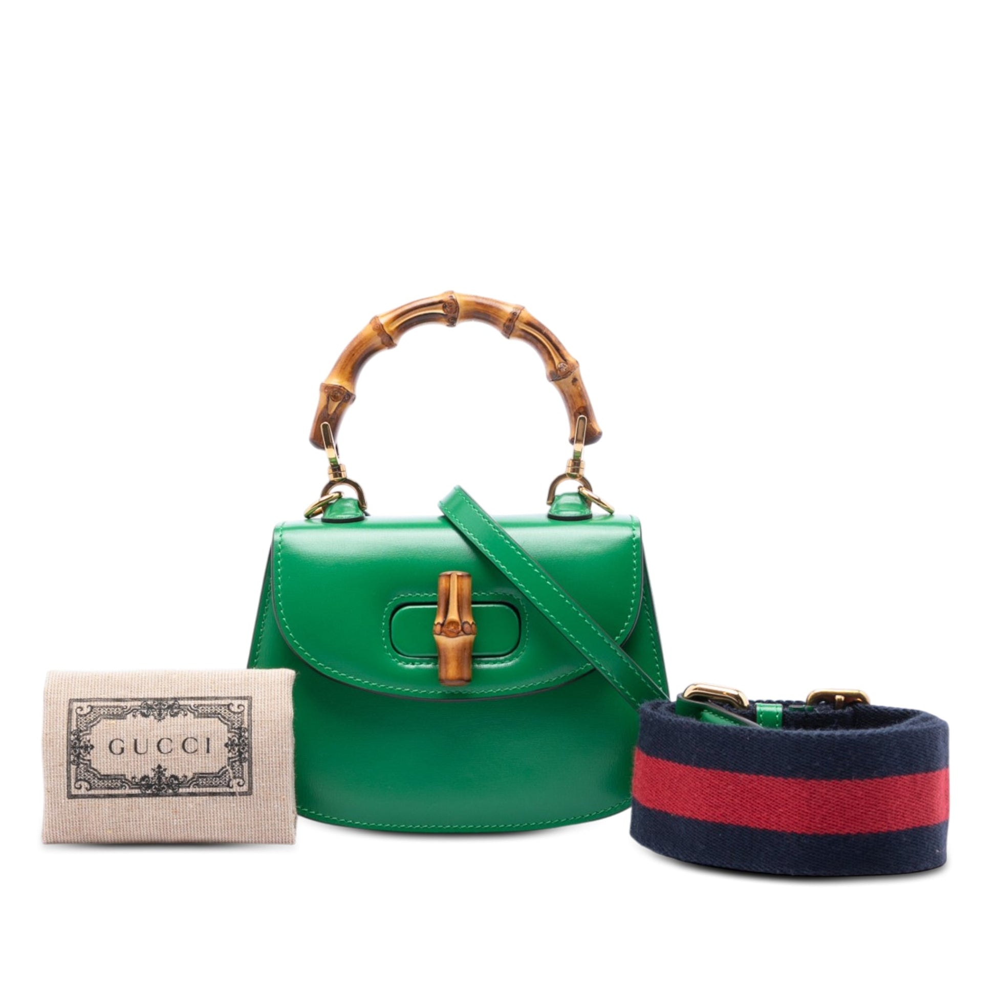 Gucci Mini Calfskin 1947 Bamboo Top Handle Bag