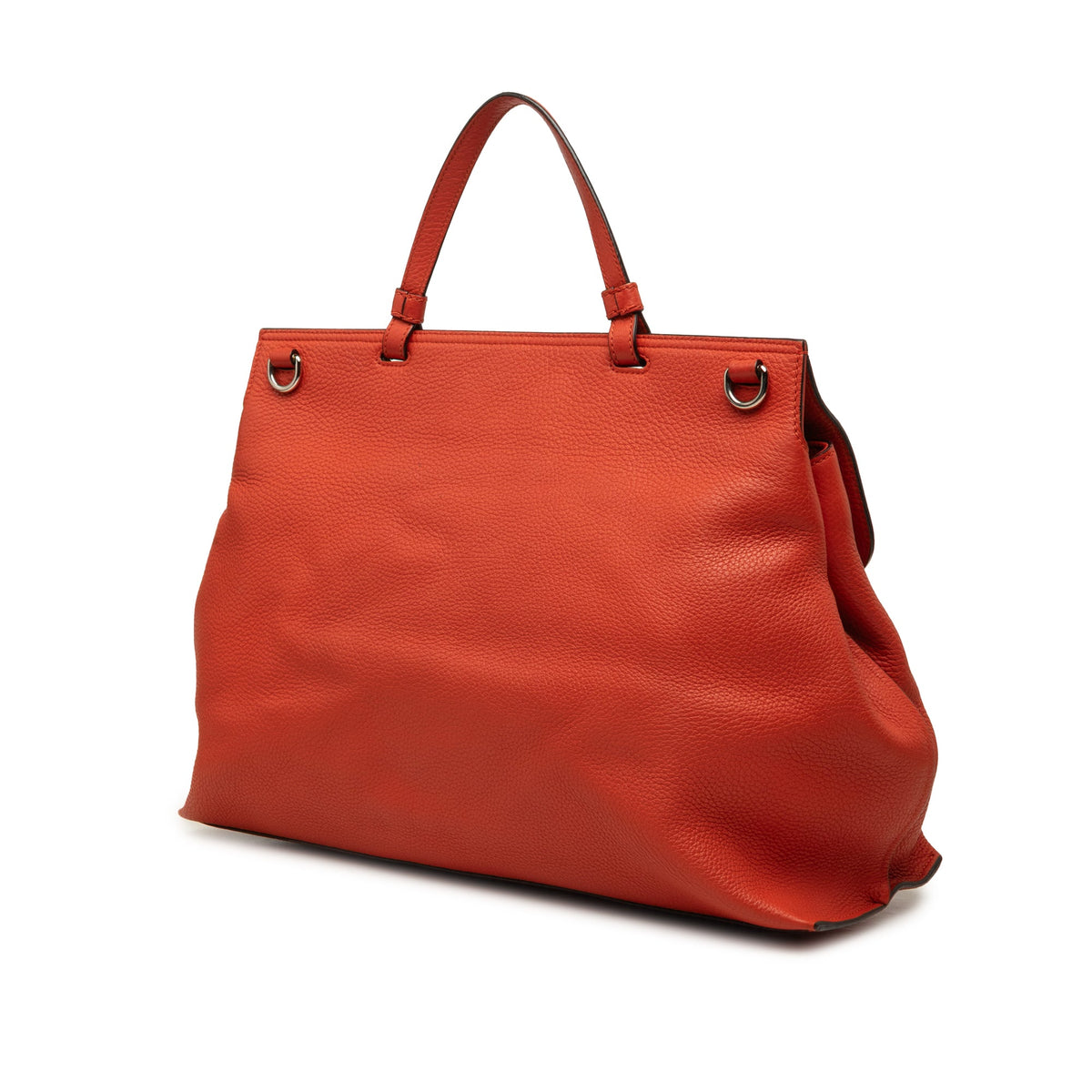 Gucci Large Calfskin Bamboo Daily Satchel — Orange