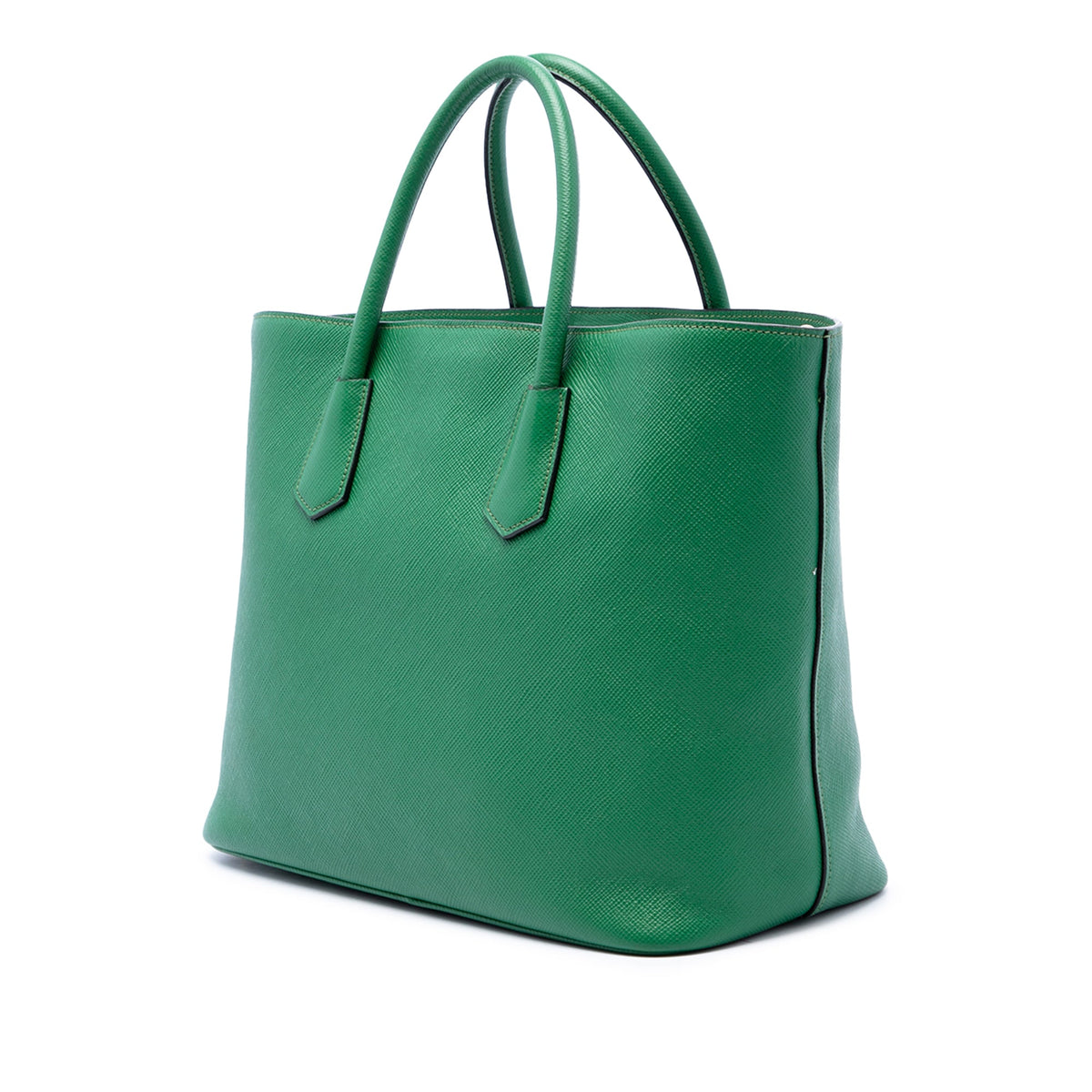 Prada Saffiano Cuir Front Pocket Convertible Tote — Green