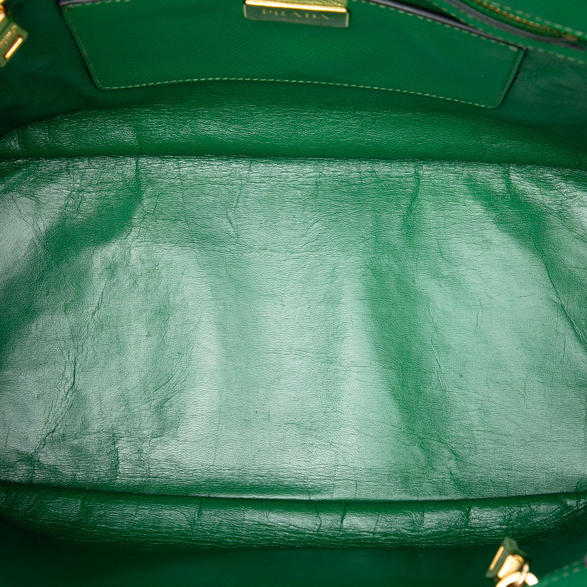 Prada Saffiano Cuir Front Pocket Convertible Tote — Green