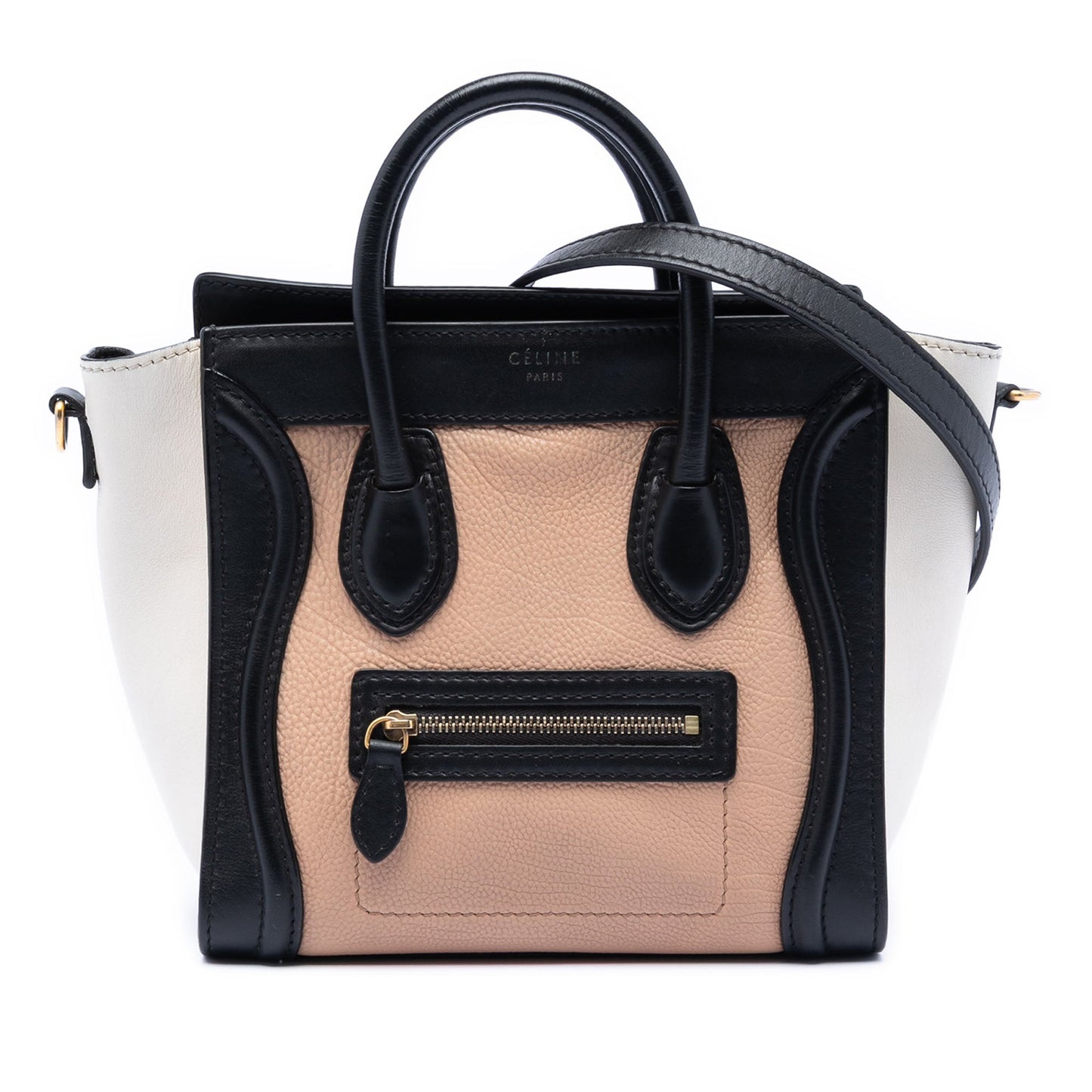 Celine Nano Tricolor Leather Luggage Tote