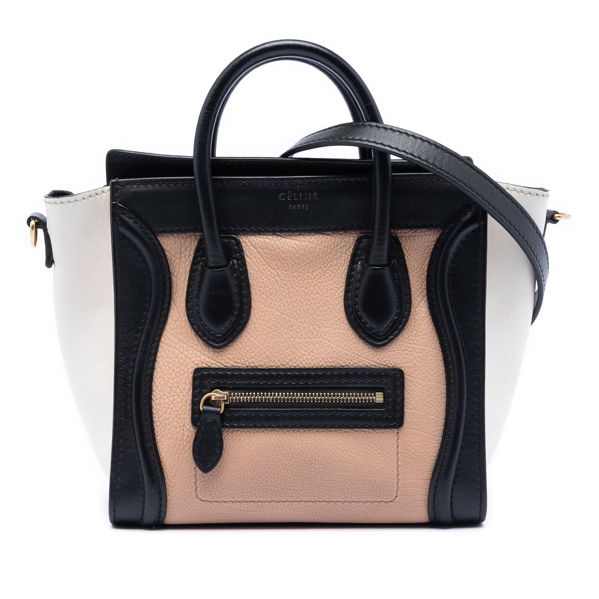 Celine Nano Tricolor Leather Luggage Tote