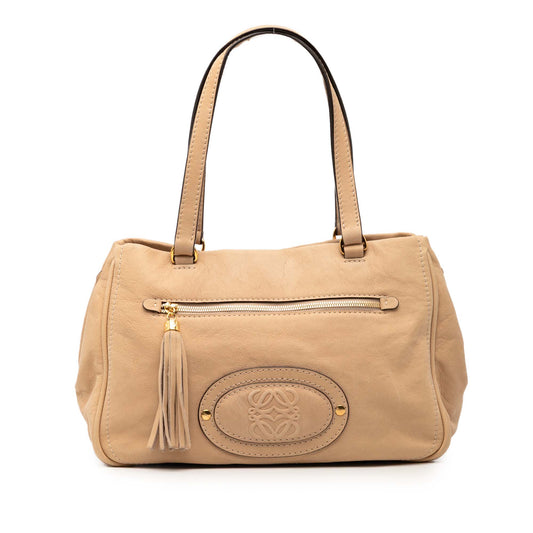 LOEWE Nubuck Anagram Madrid Fringe Shoulder Bag