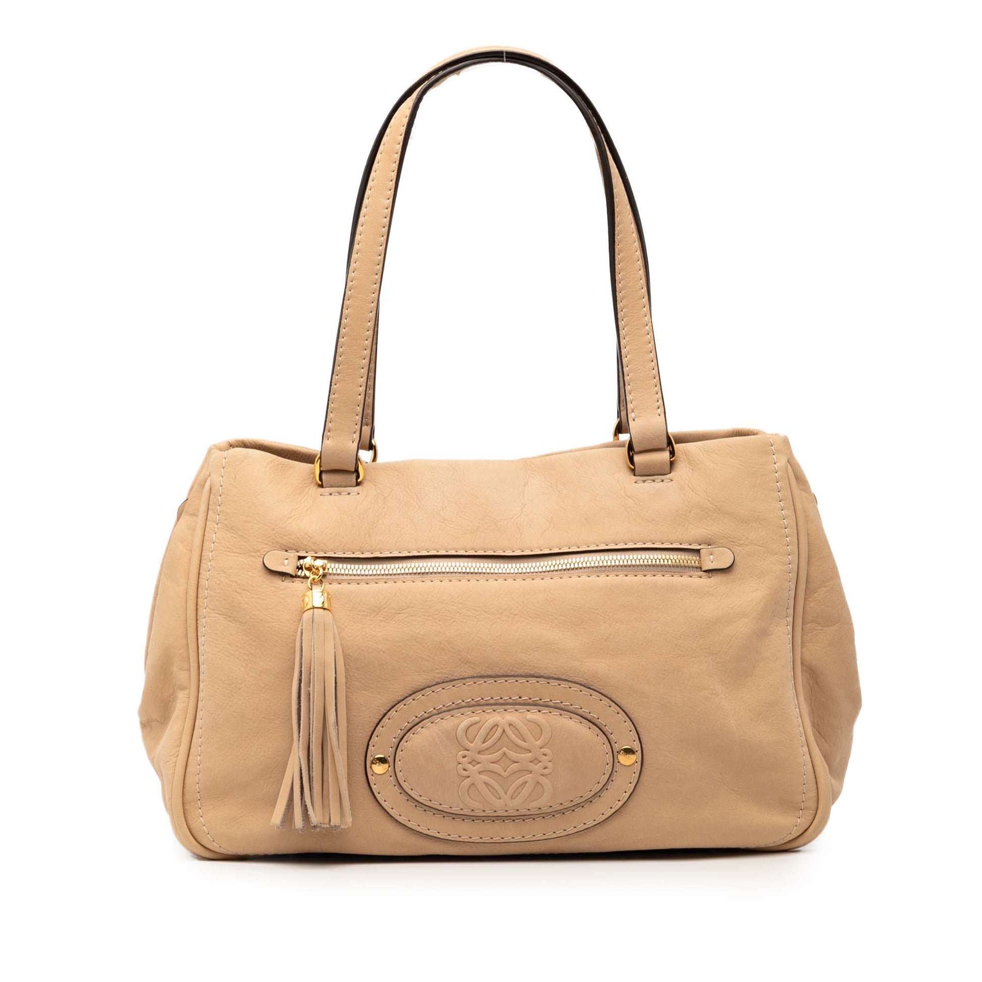 LOEWE Nubuck Anagram Madrid Fringe Shoulder Bag