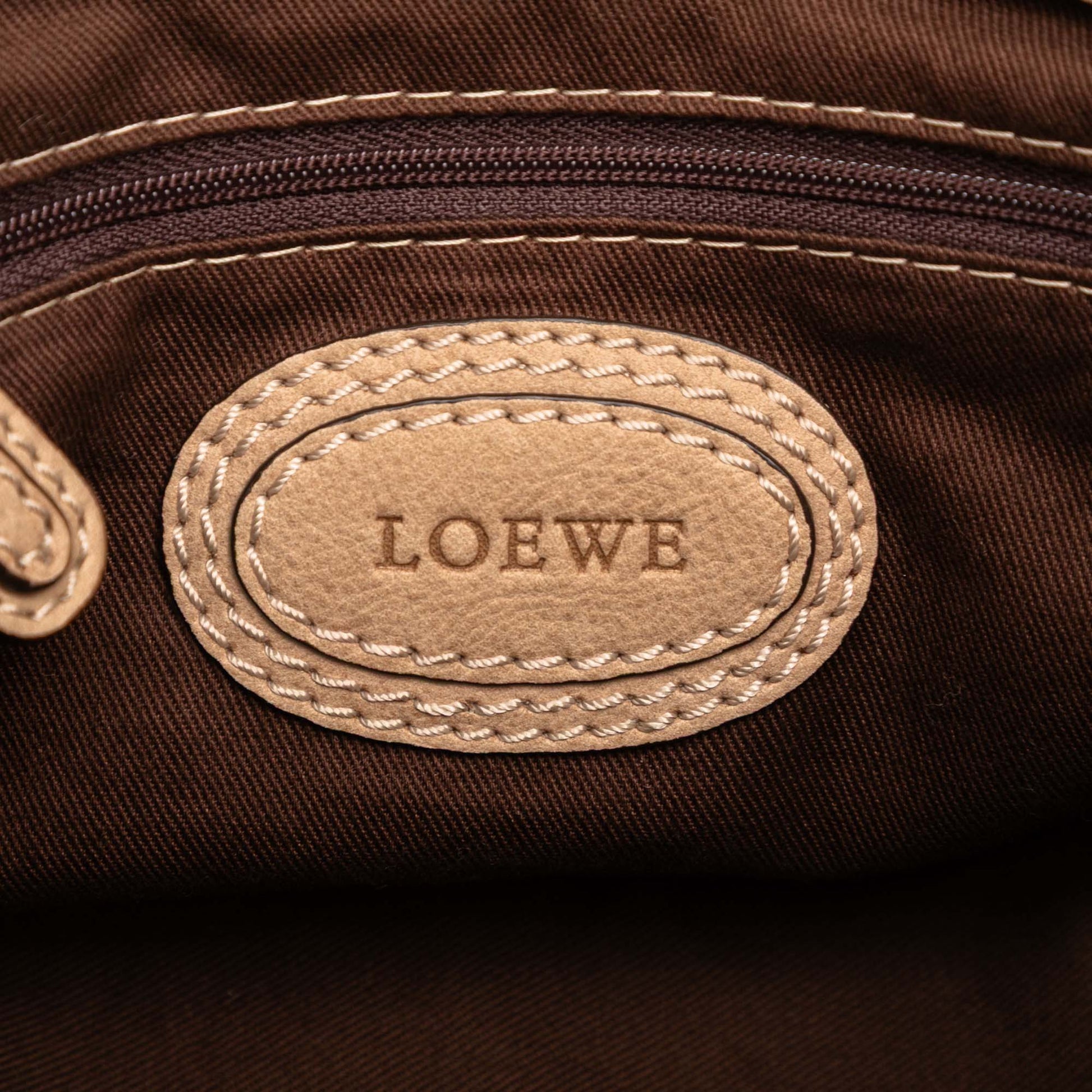 LOEWE Nubuck Anagram Madrid Fringe Shoulder Bag