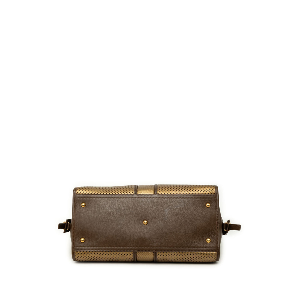 Saint Laurent Medium Perforated Metallic Leather Cabas Chyc Tote