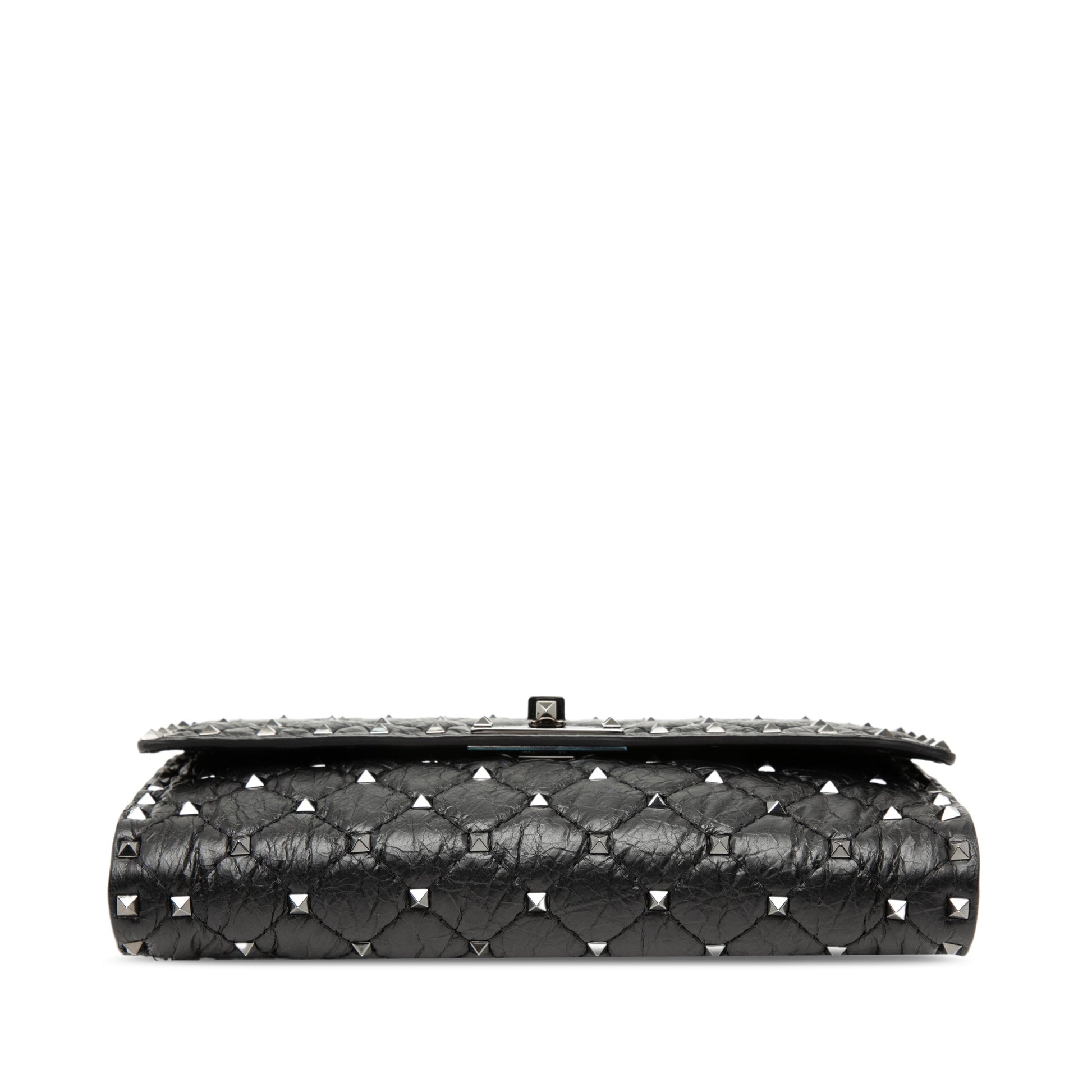 Quilted Nappa Rockstud Spike Wallet On Chain