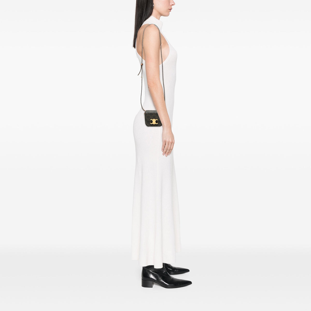 Celine Mini Triomphe Coated Canvas Claude Crossbody