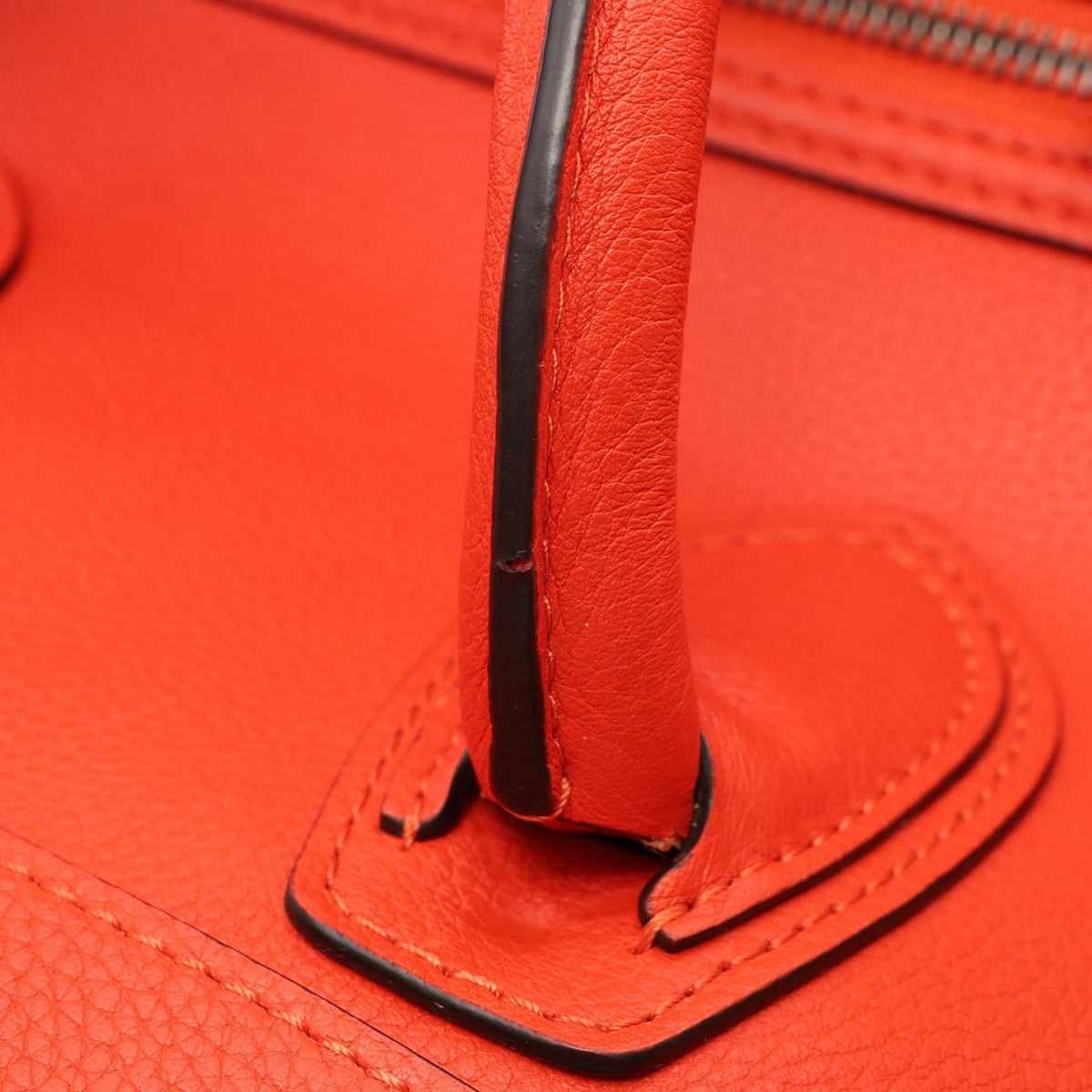 Celine Mini Grained Calfskin Luggage Tote — Red