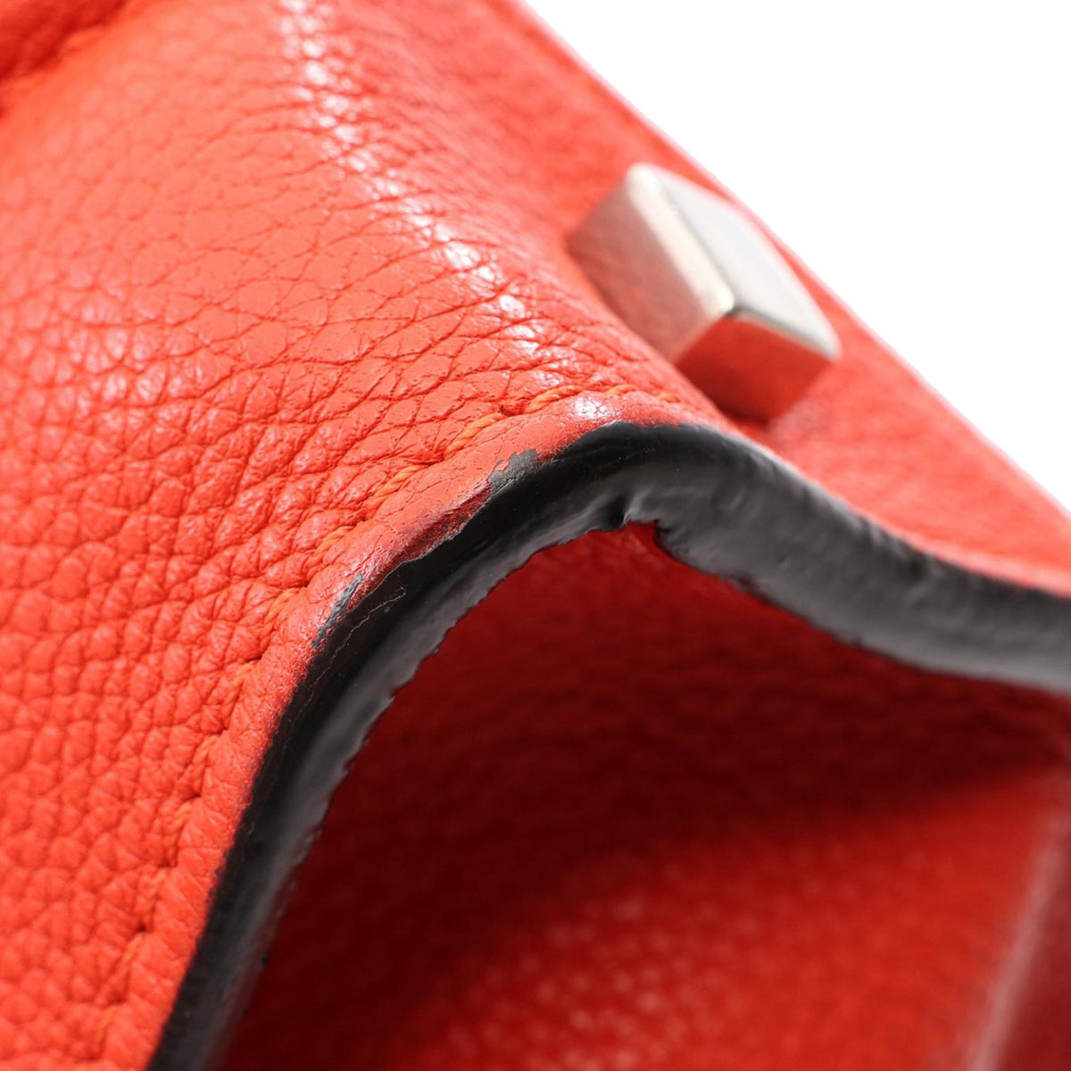 Celine Mini Grained Calfskin Luggage Tote — Red