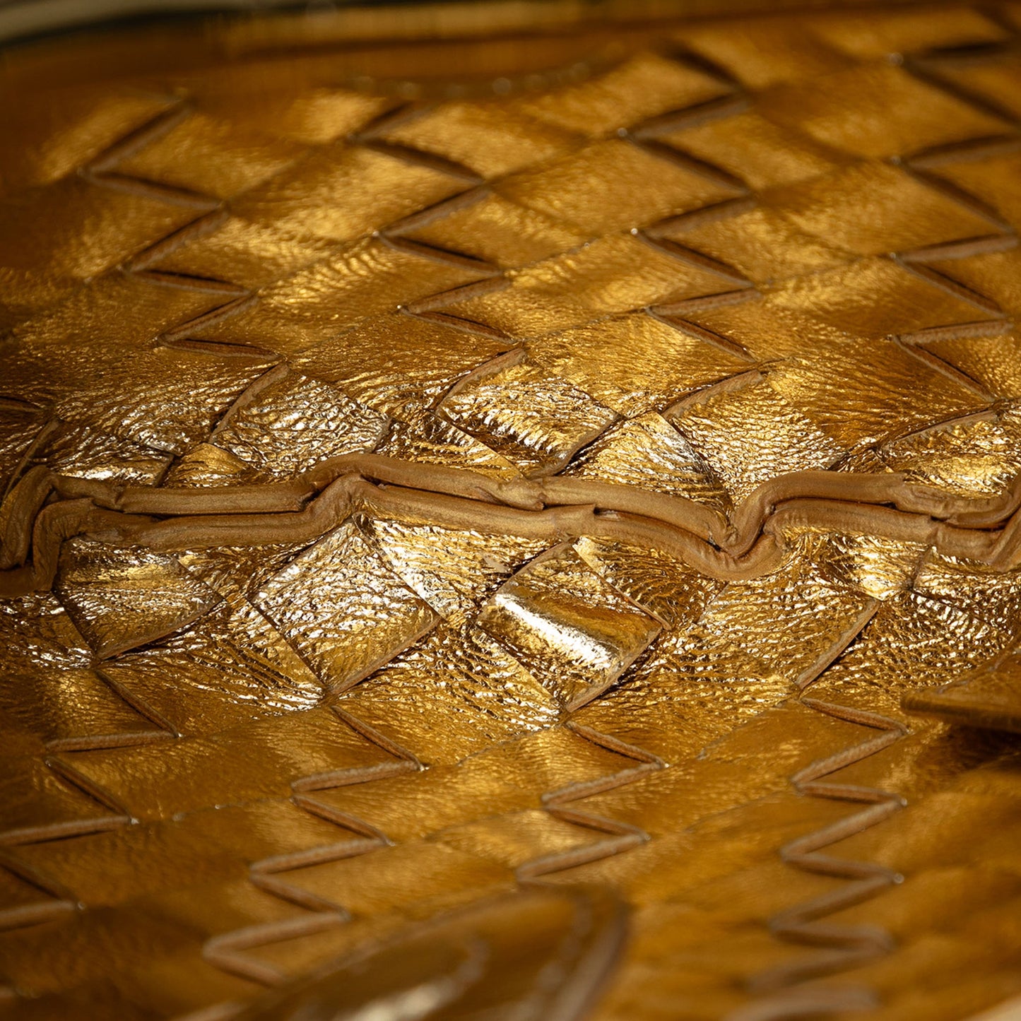 Baby Metallic Lambskin Intrecciato Sardine