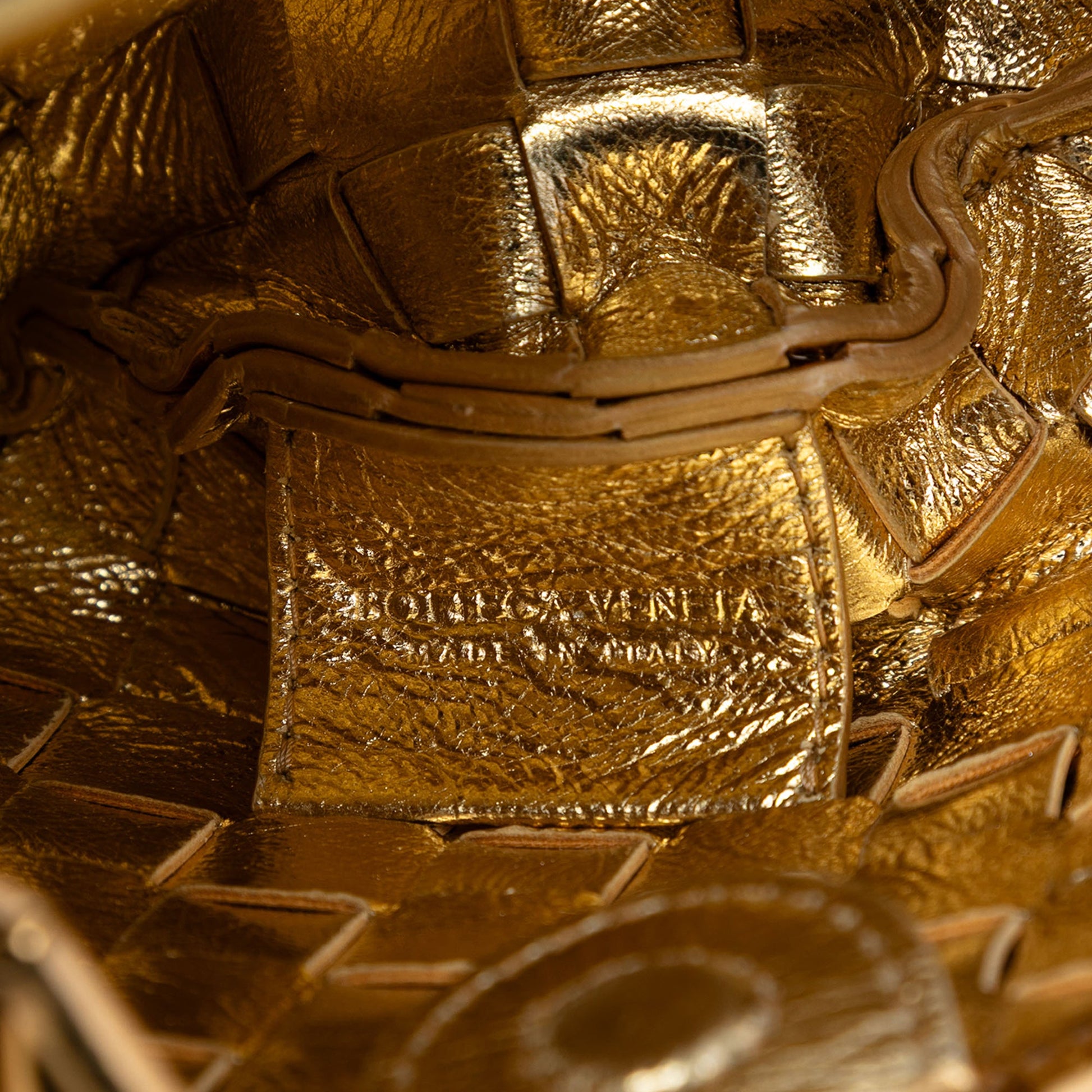 Baby Metallic Lambskin Intrecciato Sardine