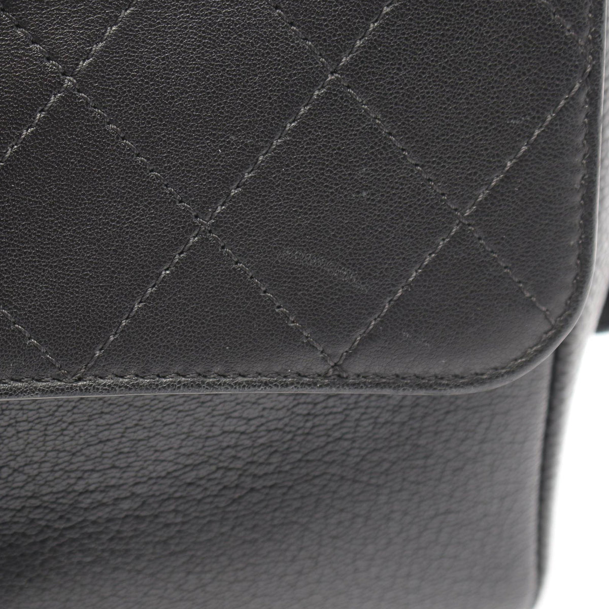 Chanel Medium Grained Calfskin and Quilted Lambskin Top Zip Flap