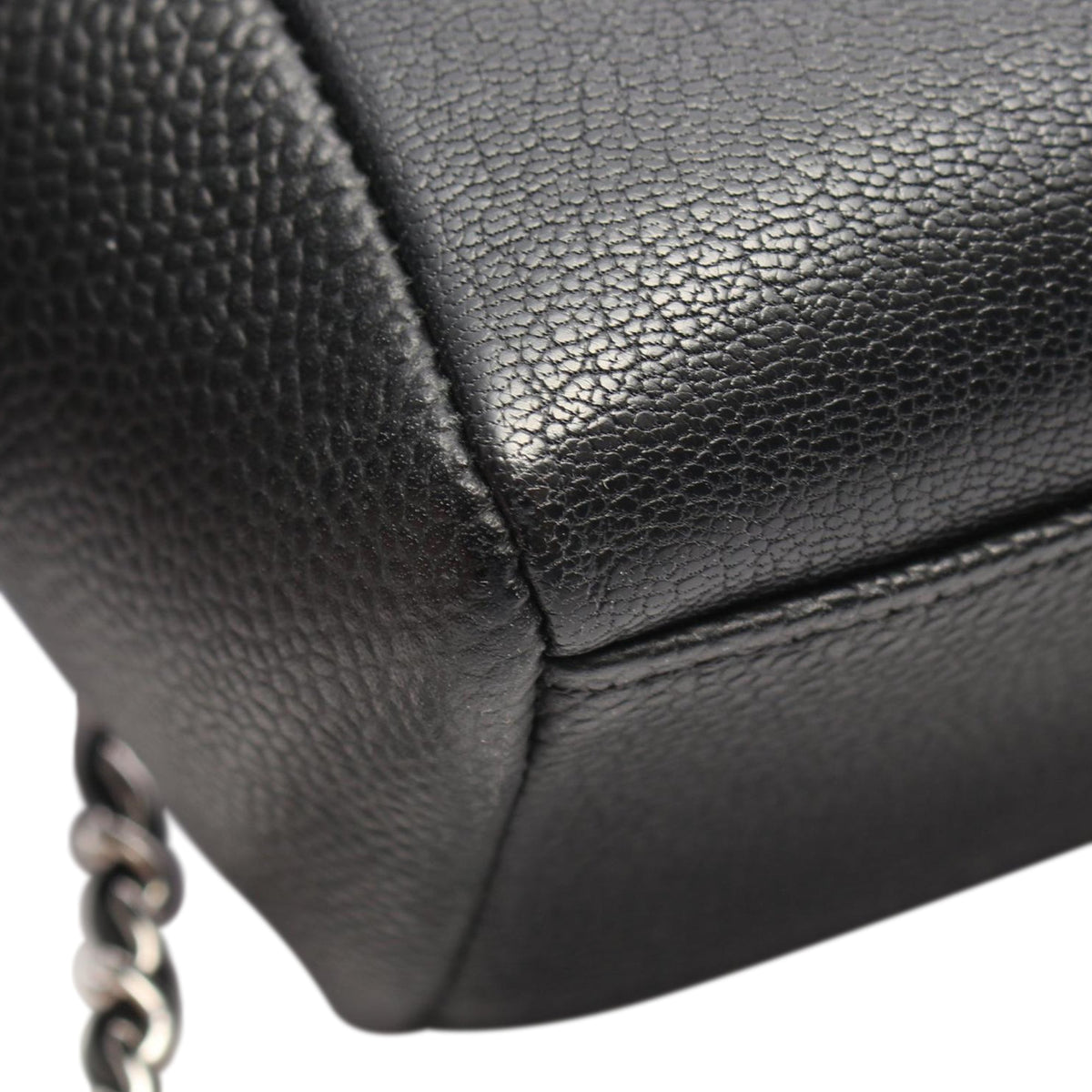 Chanel Medium Grained Calfskin and Quilted Lambskin Top Zip Flap