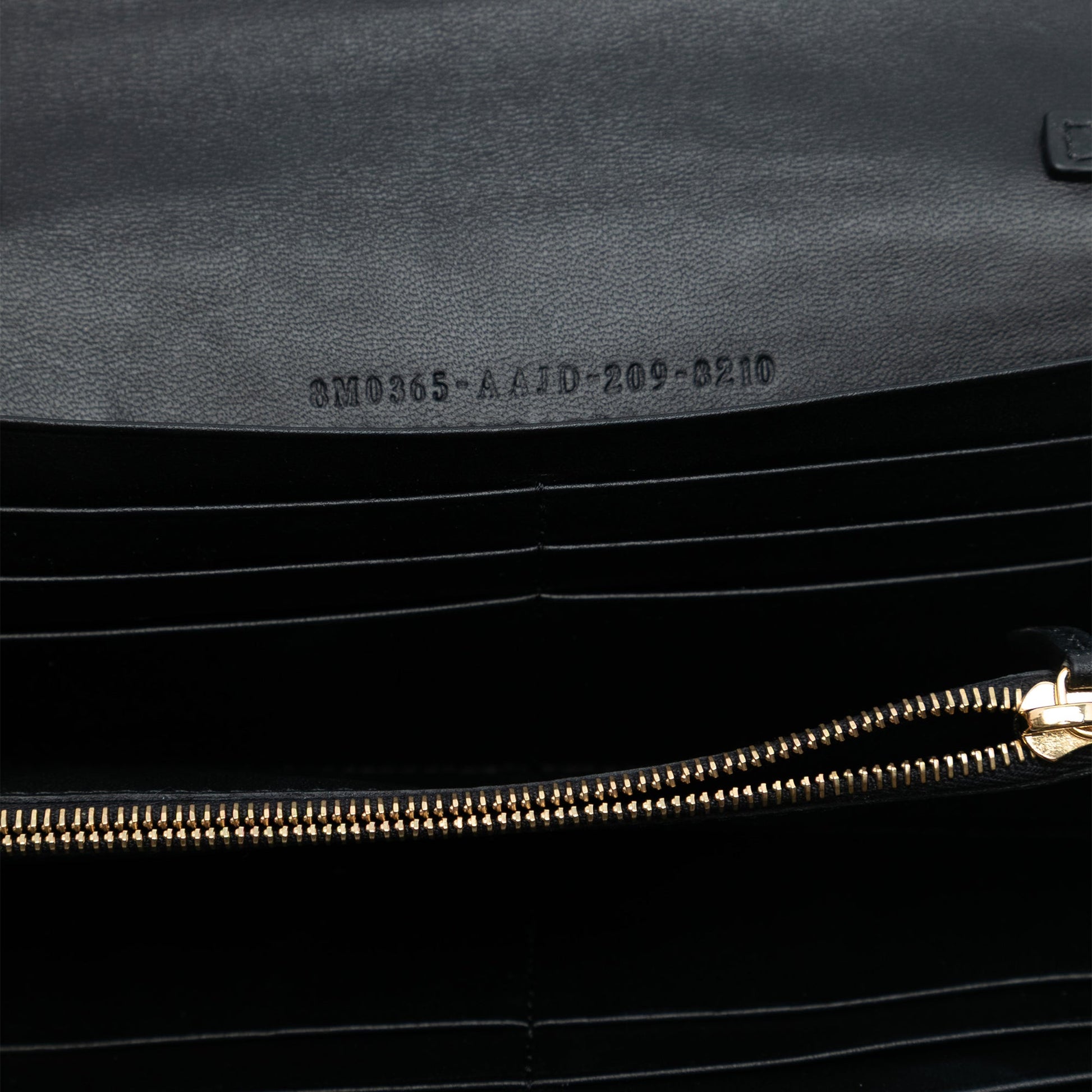 Fendi Zucca Embossed Nappa Baguette Continental Wallet With Chain