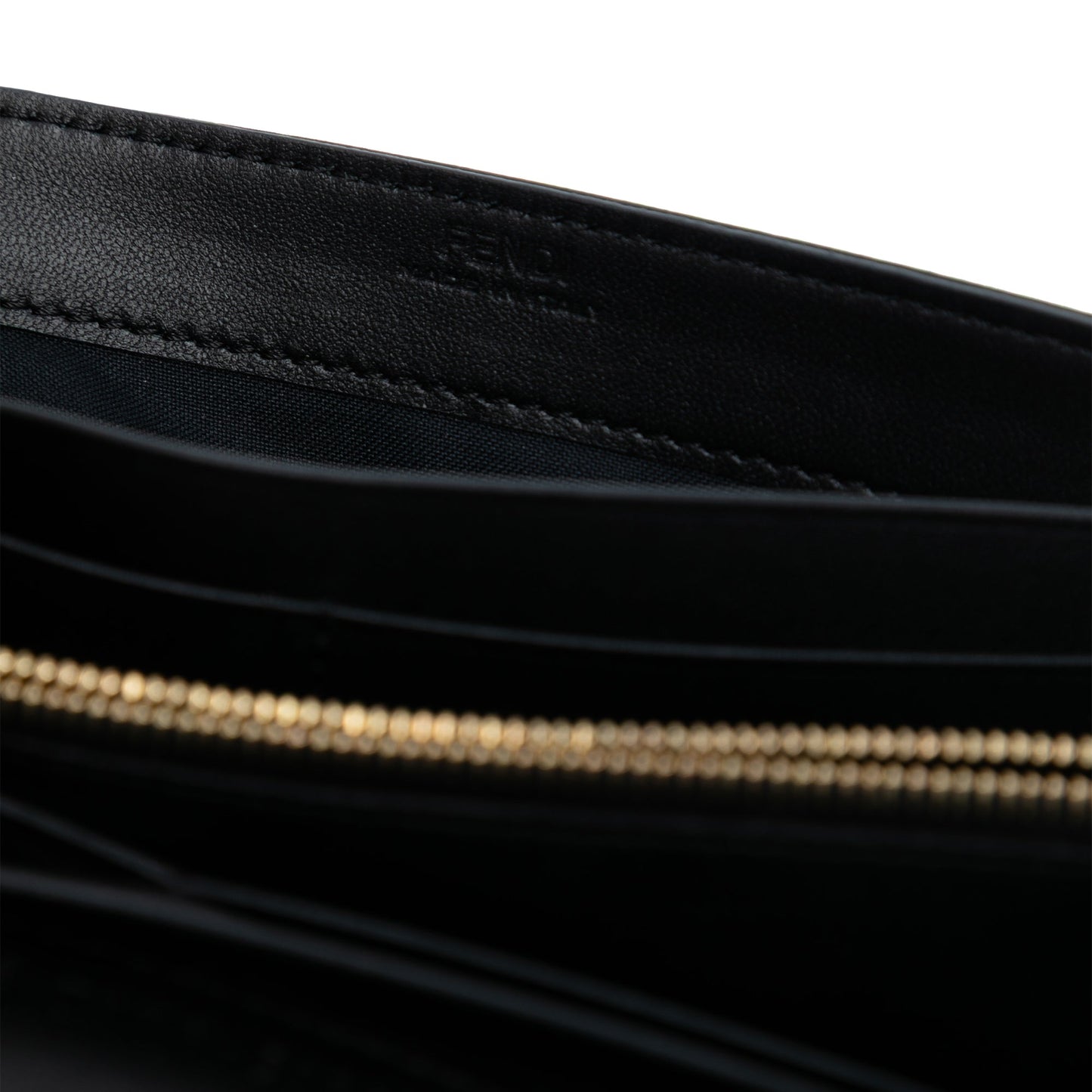Fendi Zucca Embossed Nappa Baguette Continental Wallet With Chain