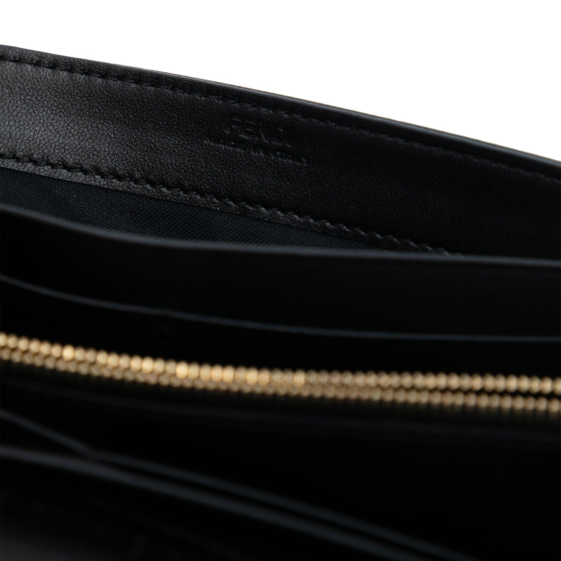 Fendi Zucca Embossed Nappa Baguette Continental Wallet With Chain