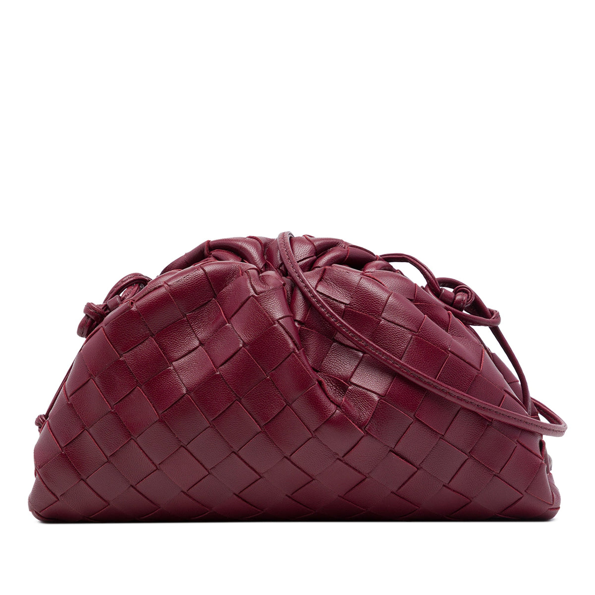 Bottega Veneta Nappa Intrecciato The Mini Pouch Crossbody — Red