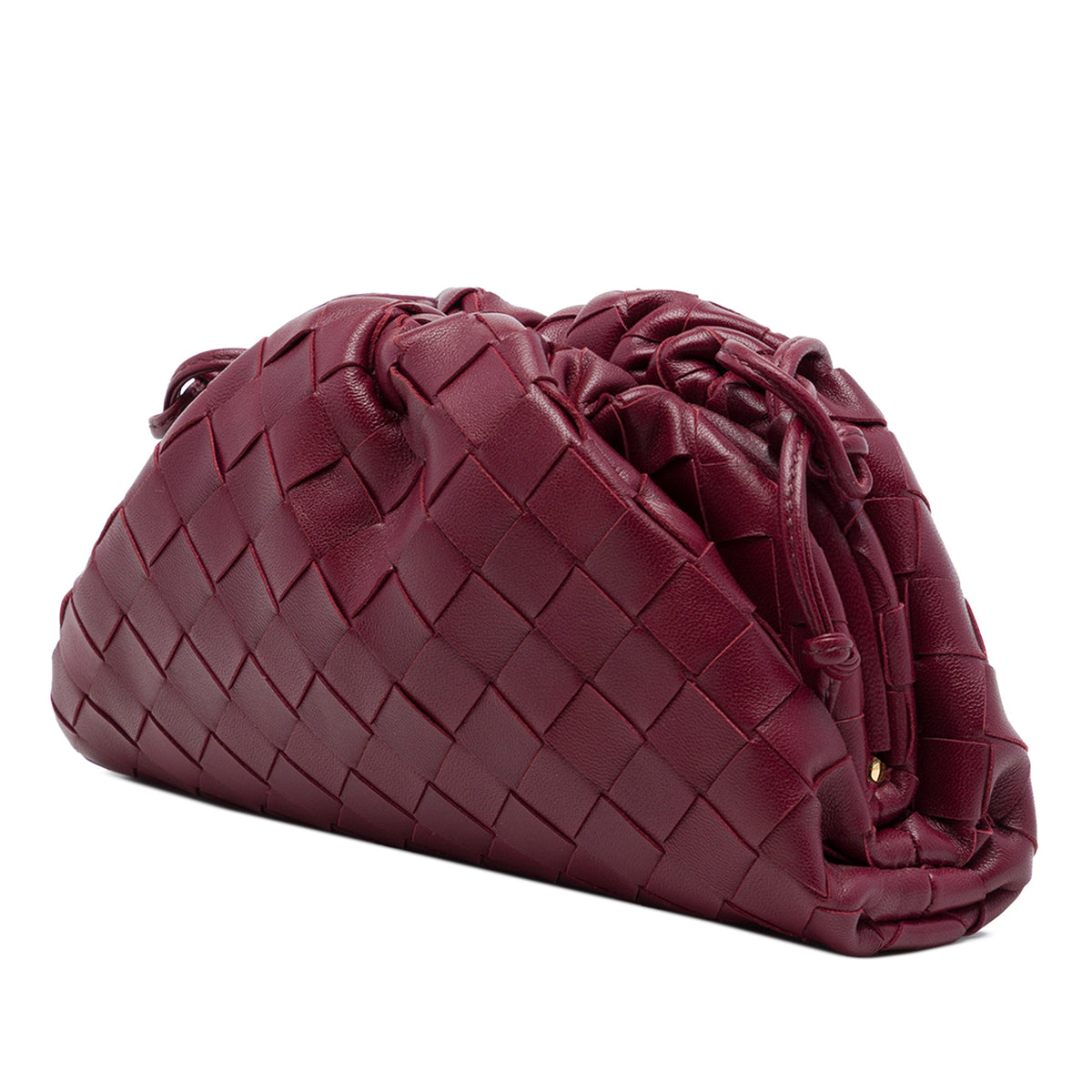 Bottega Veneta Nappa Intrecciato The Mini Pouch Crossbody — Red
