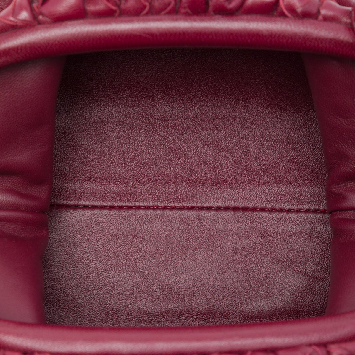 Bottega Veneta Nappa Intrecciato The Mini Pouch Crossbody — Red