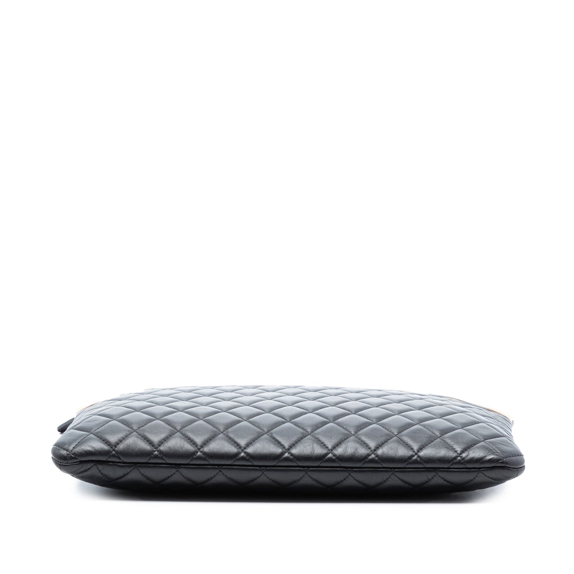 Chanel Large CC Bicolor Quilted Lambskin Clutch