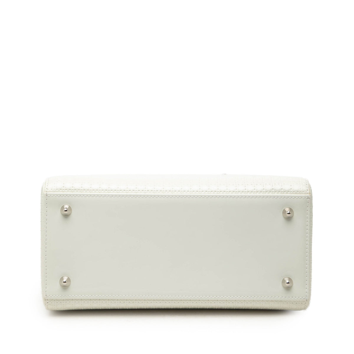 Dior Medium Patent Microcannage Lady Dior — White