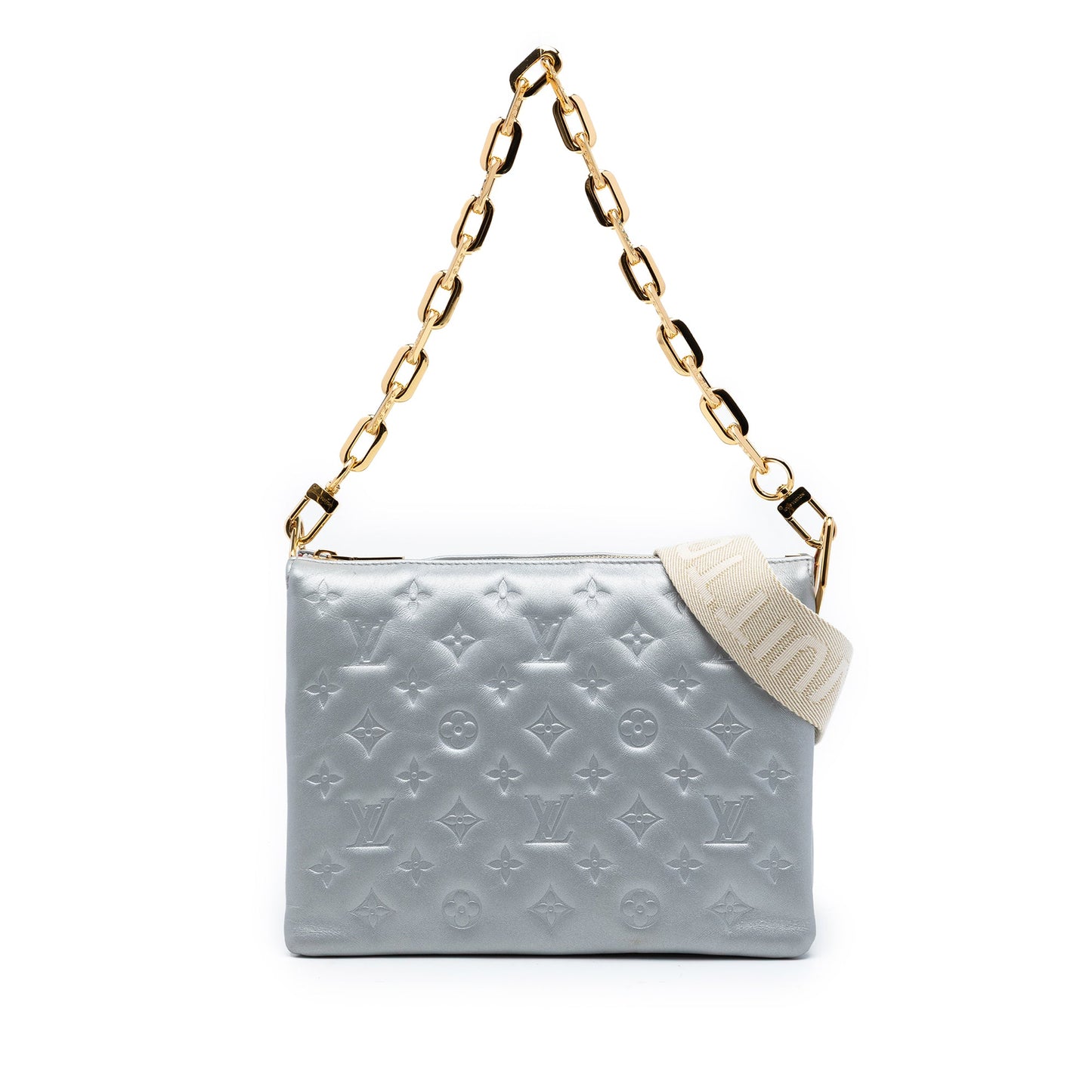 Louis Vuitton Monogram Embossed Puffy Lambskin Coussin PM