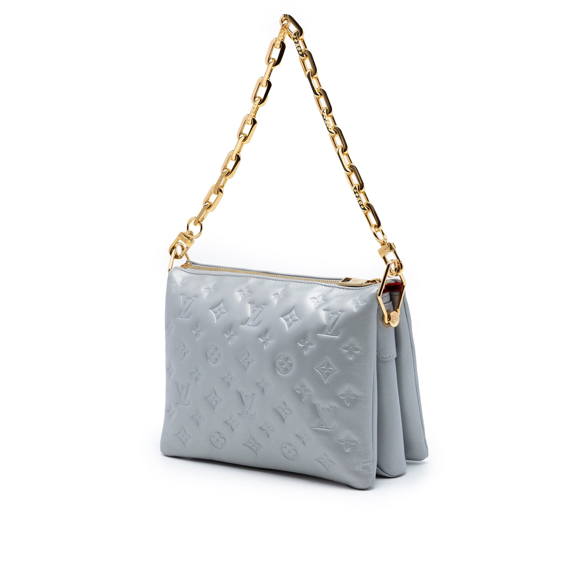 Louis Vuitton Monogram Embossed Puffy Lambskin Coussin PM