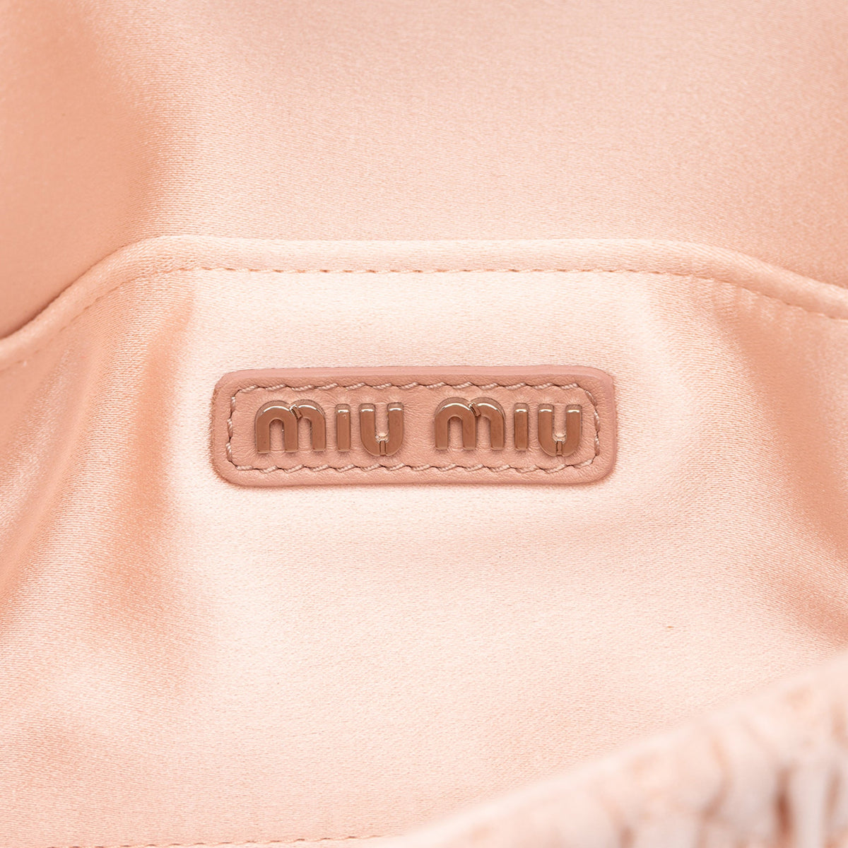Miu Miu Matelasse Satin Crystal Chain Satchel