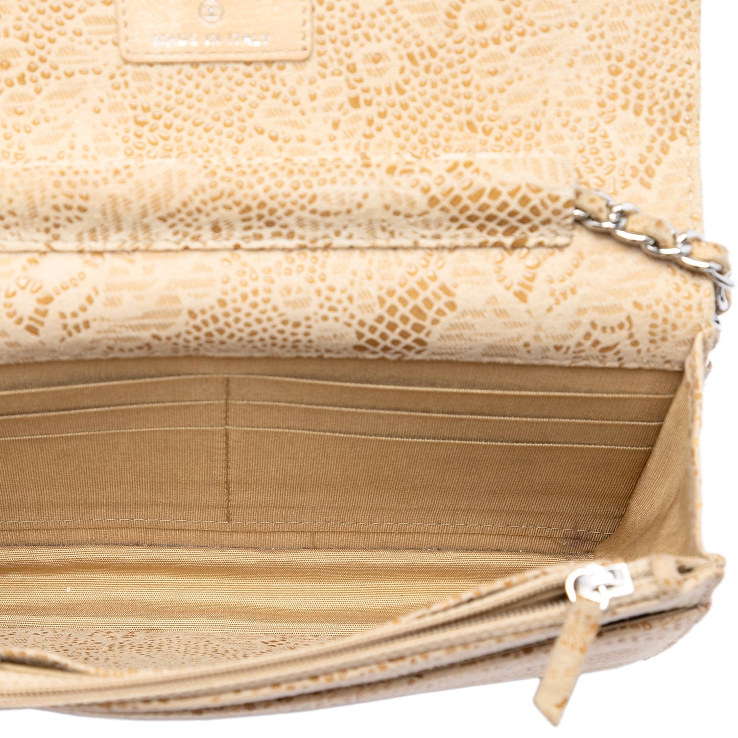 Chanel CC Lace Overlay Goatskin Wallet On Chain