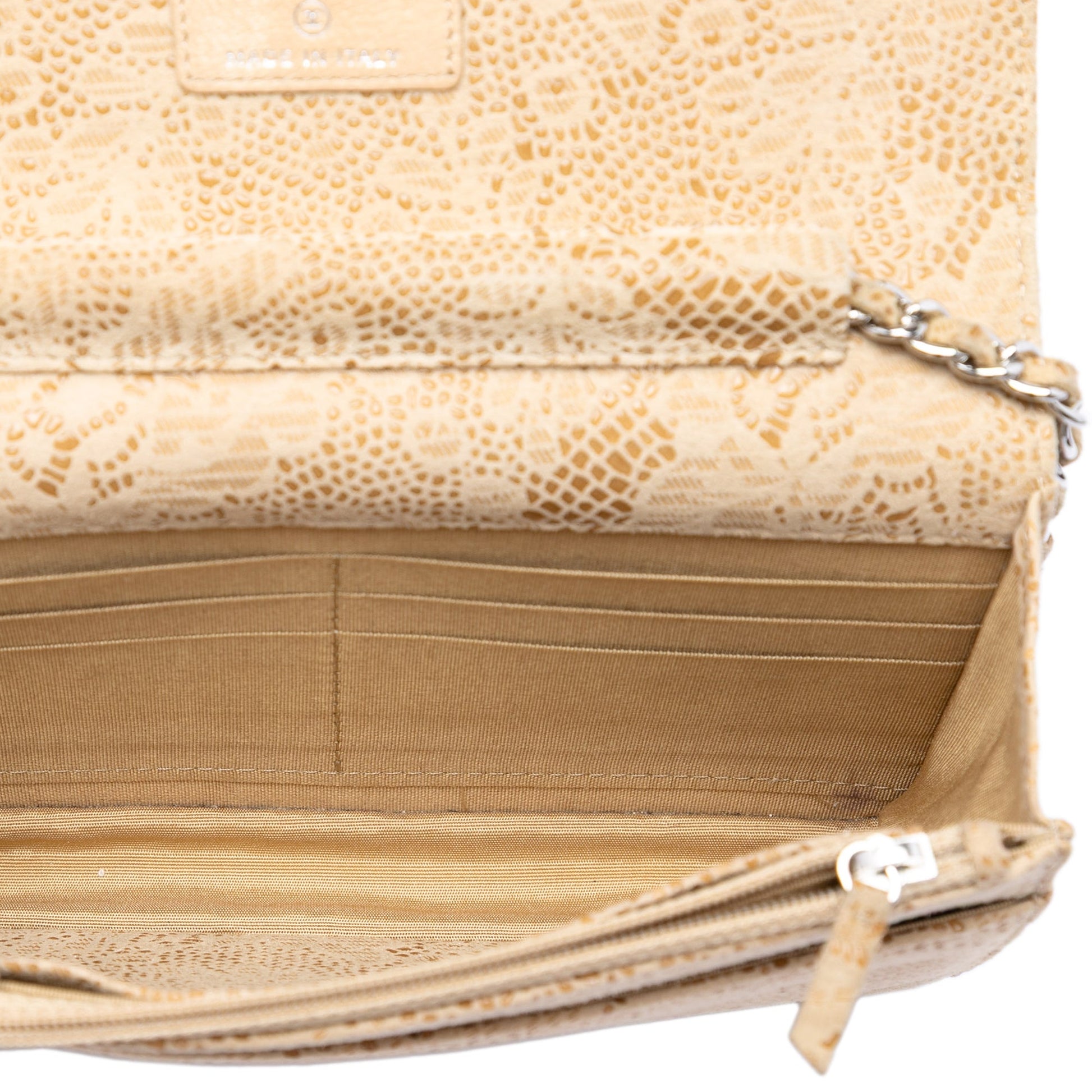 Chanel CC Lace Overlay Goatskin Wallet On Chain