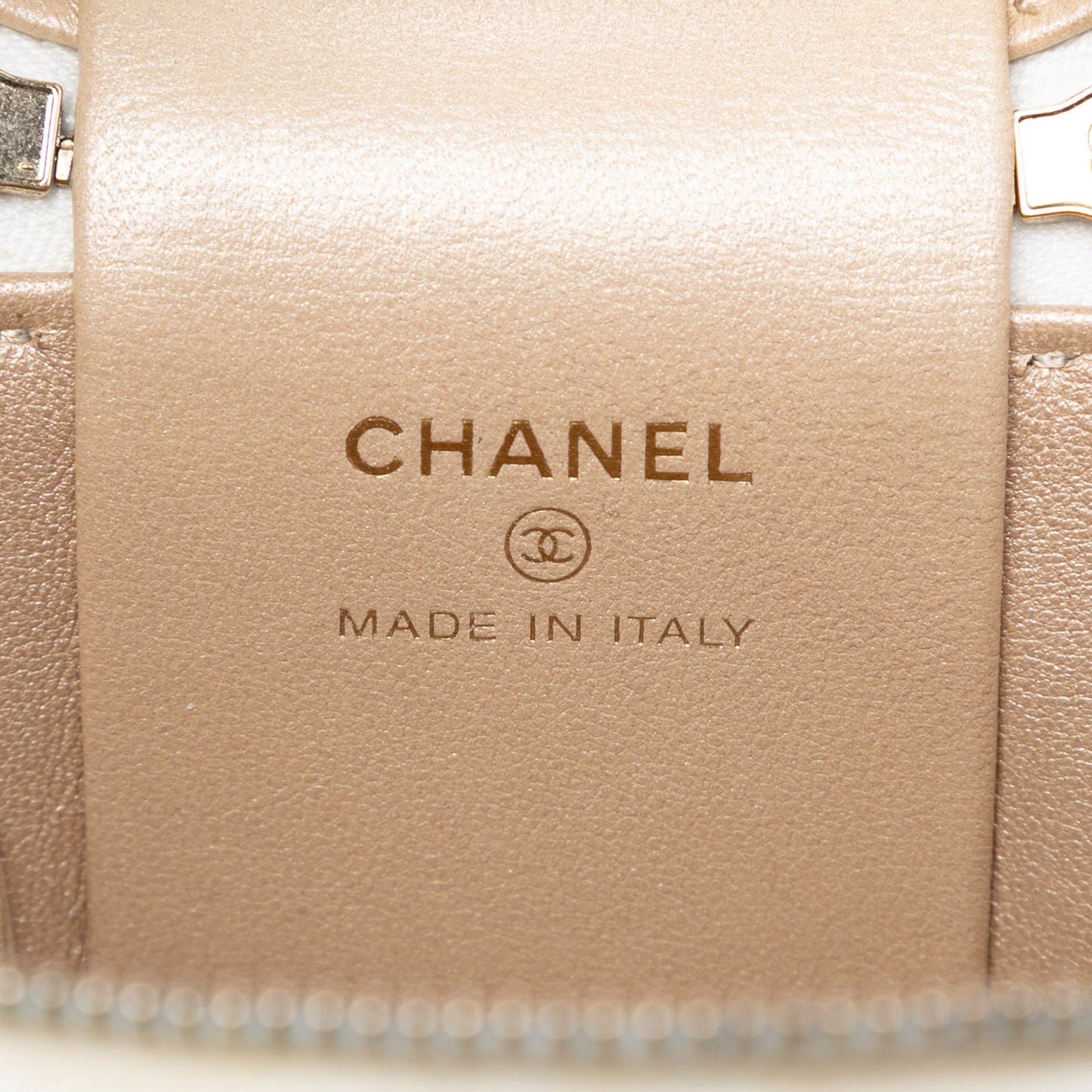 Quilted Lambskin Ruched Handle Vanity Case