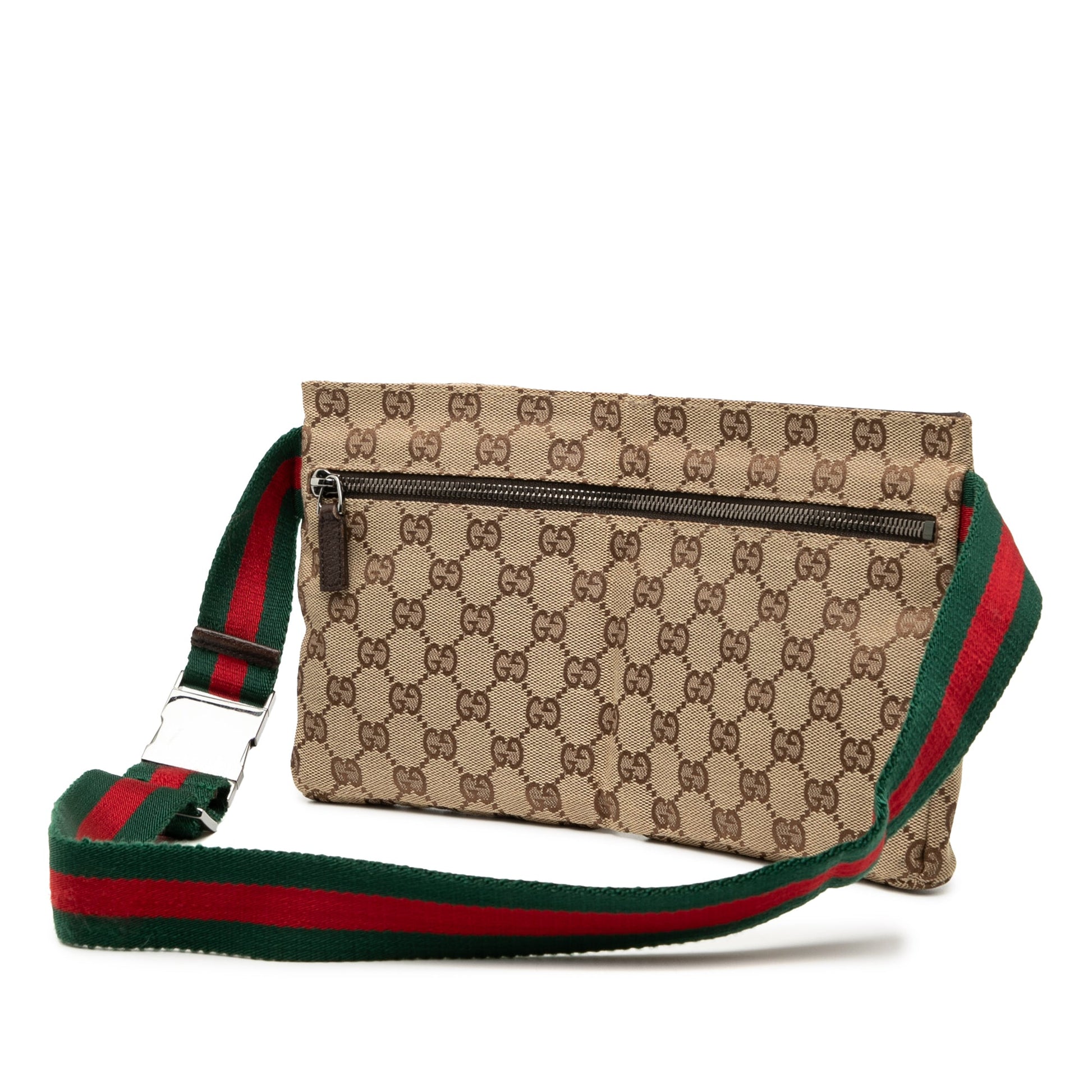 Gucci GG Canvas Web Double Pocket Belt Bag