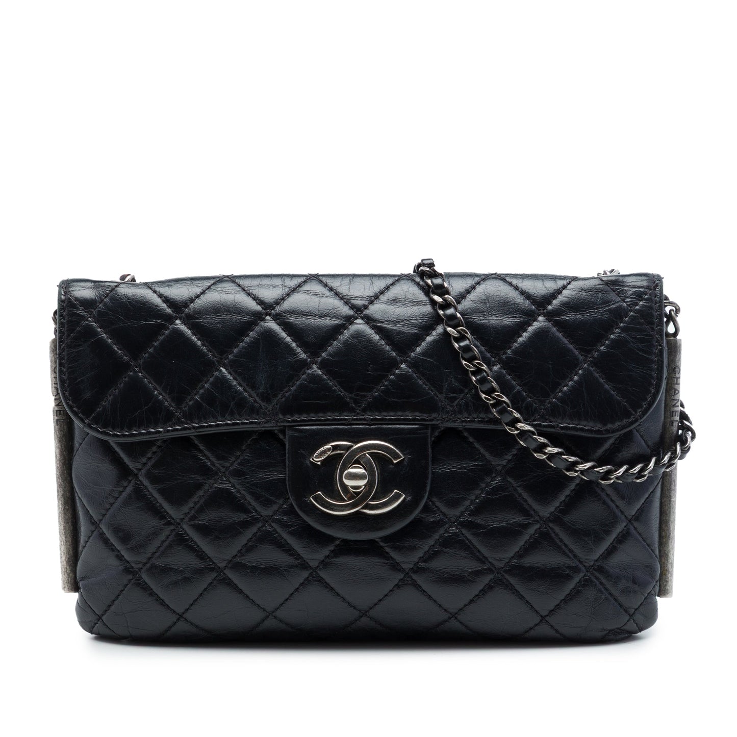 Chanel CC Quilted Aged Calfskin Embossed LAX Flap