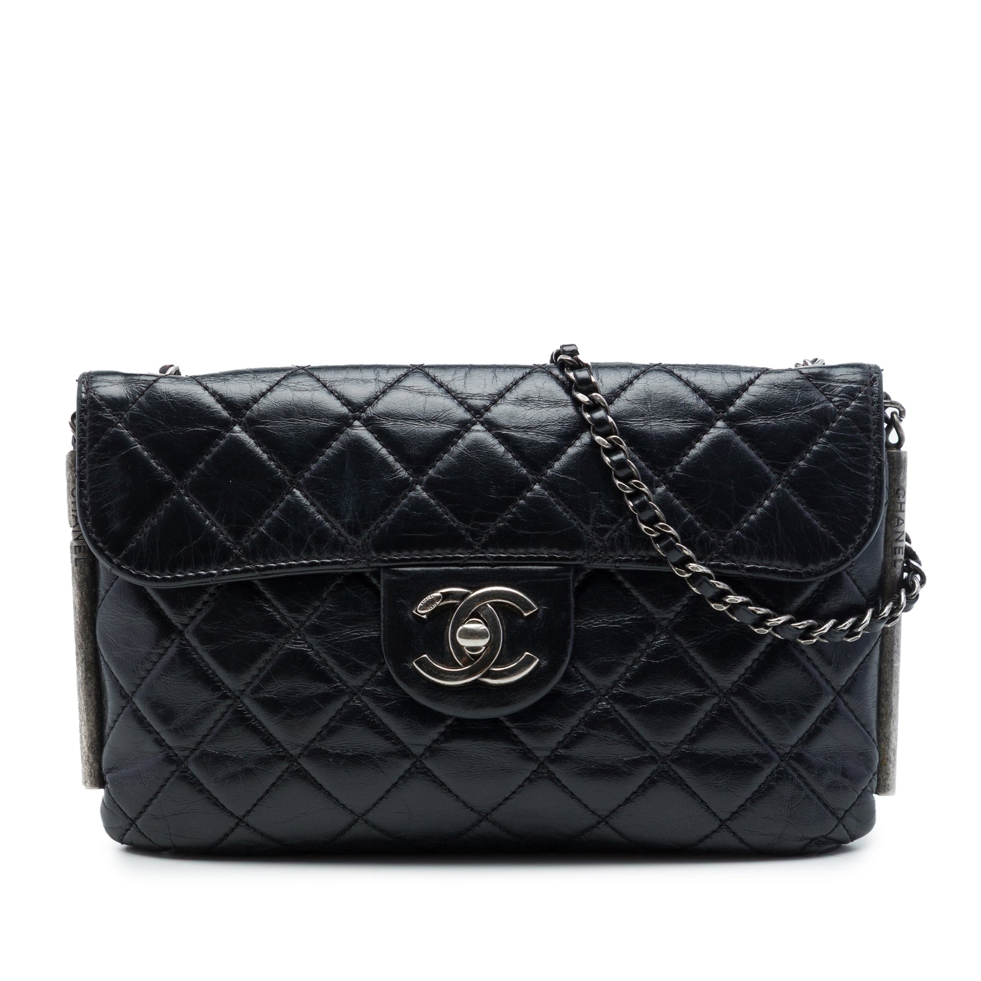 Chanel CC Quilted Aged Calfskin Embossed LAX Flap