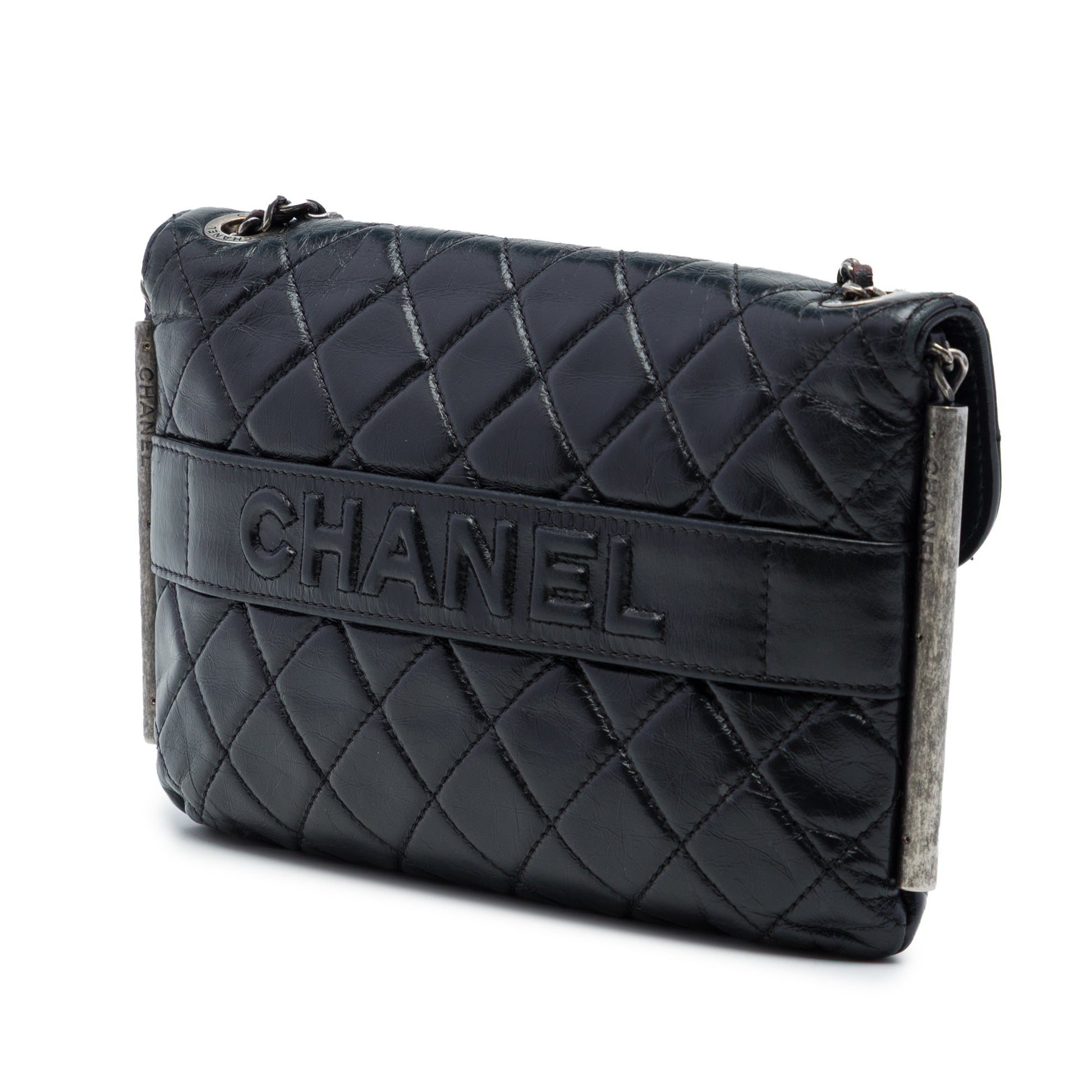 Chanel CC Quilted Aged Calfskin Embossed LAX Flap