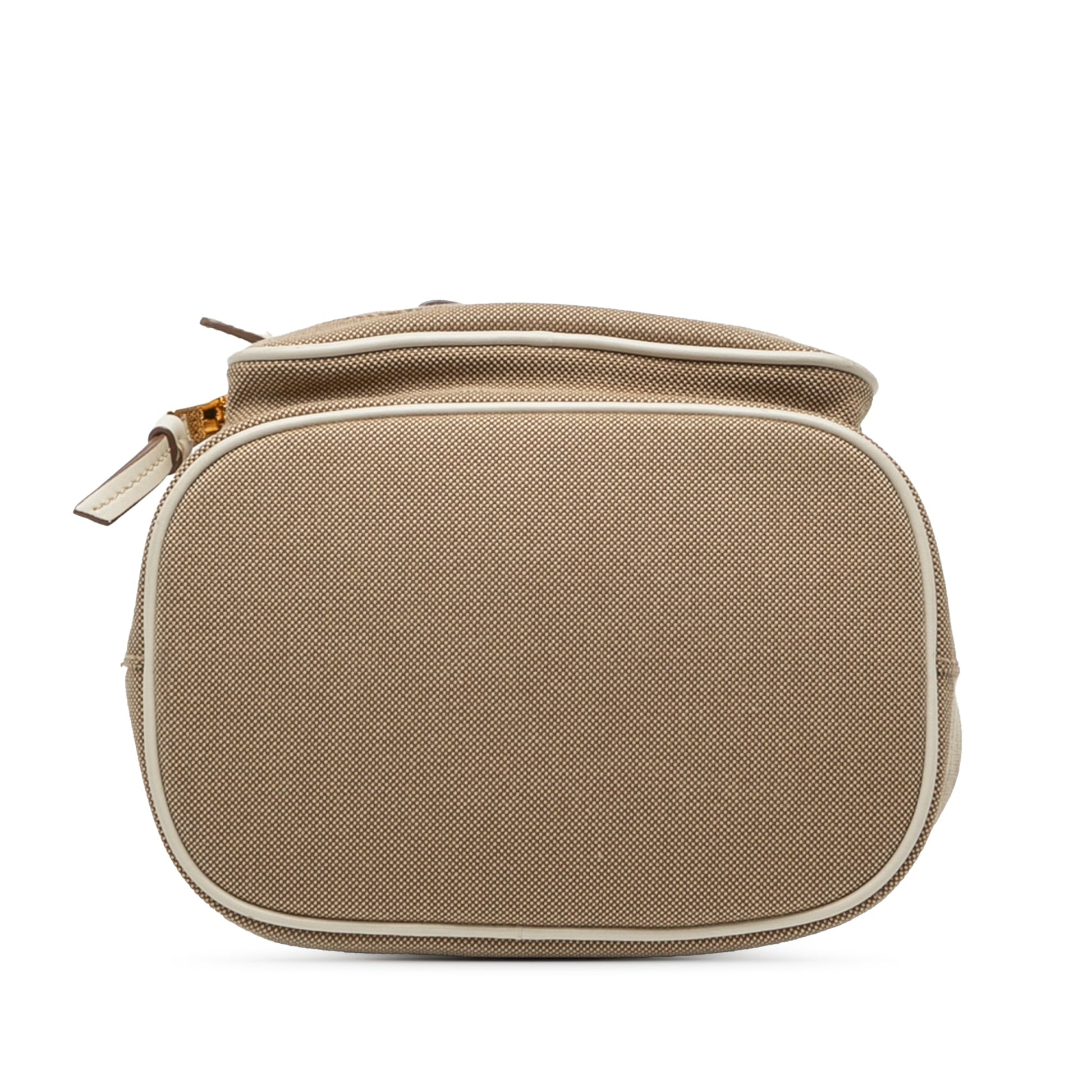 Prada Canvas Canapa Logo Bow Drawstring Bucket Bag