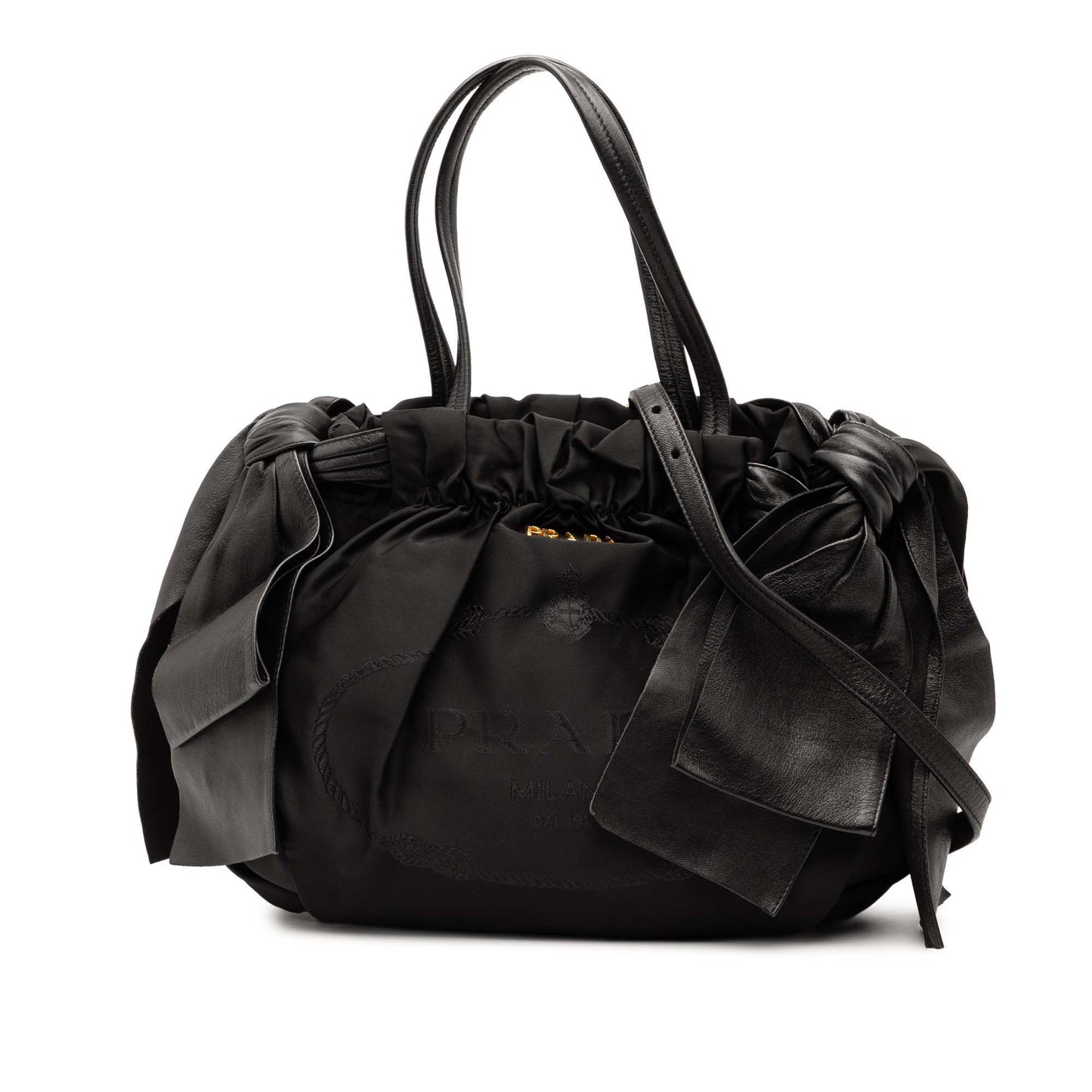 Prada Tessuto Logo Bow Satchel