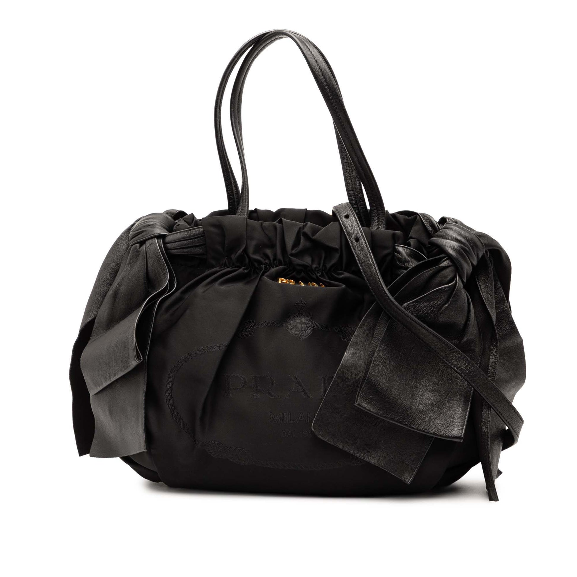 Prada Tessuto Logo Bow Satchel