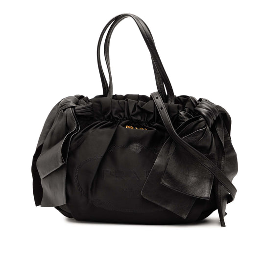 Prada Tessuto Logo Bow Satchel