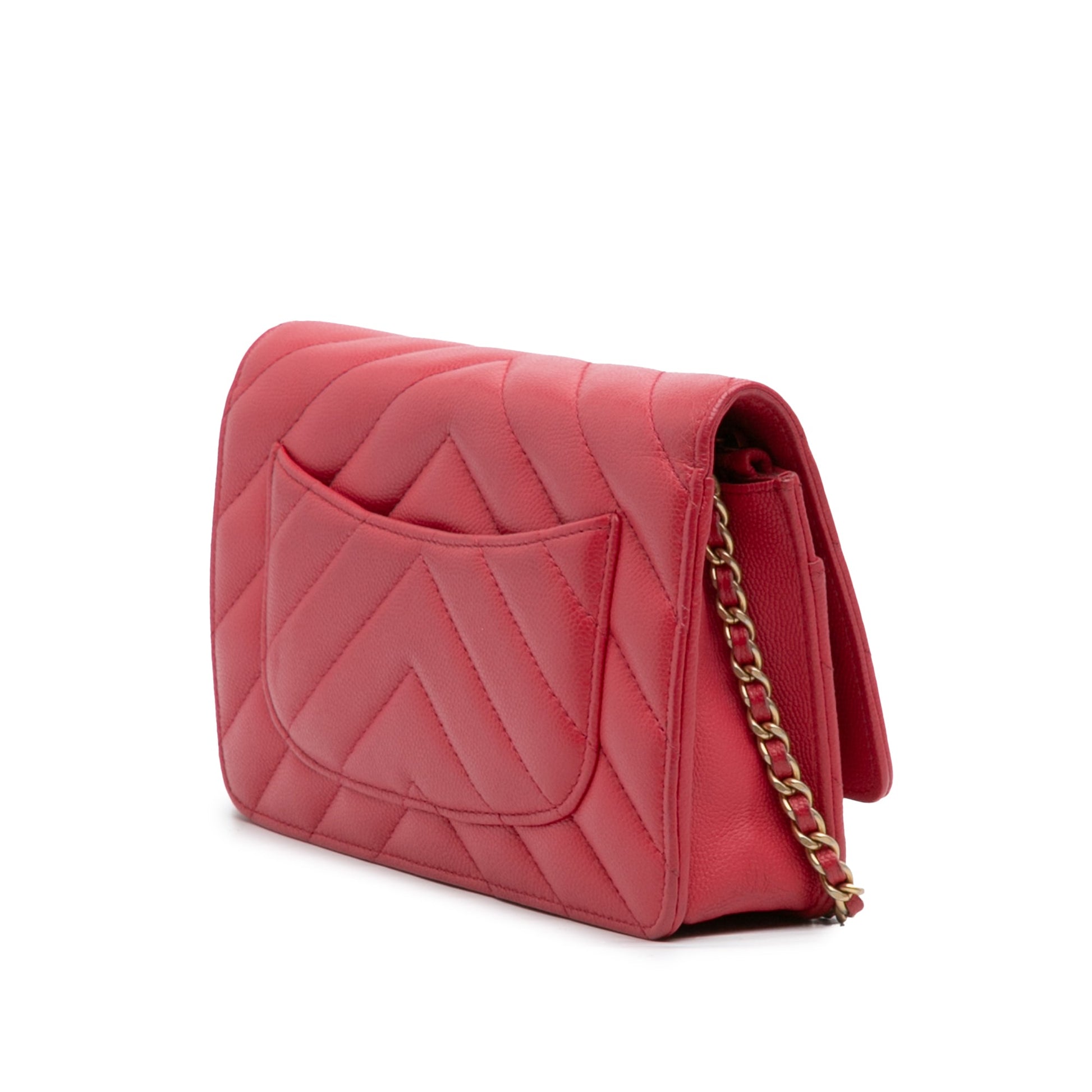 Chanel CC Chevron Caviar Ancient Greek Charms Wallet On Chain