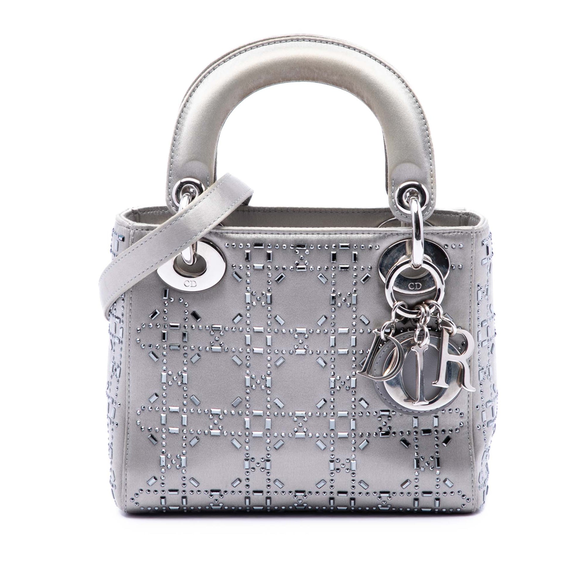 Dior Mini Satin Cannage Crystal Embellished Lady Dior