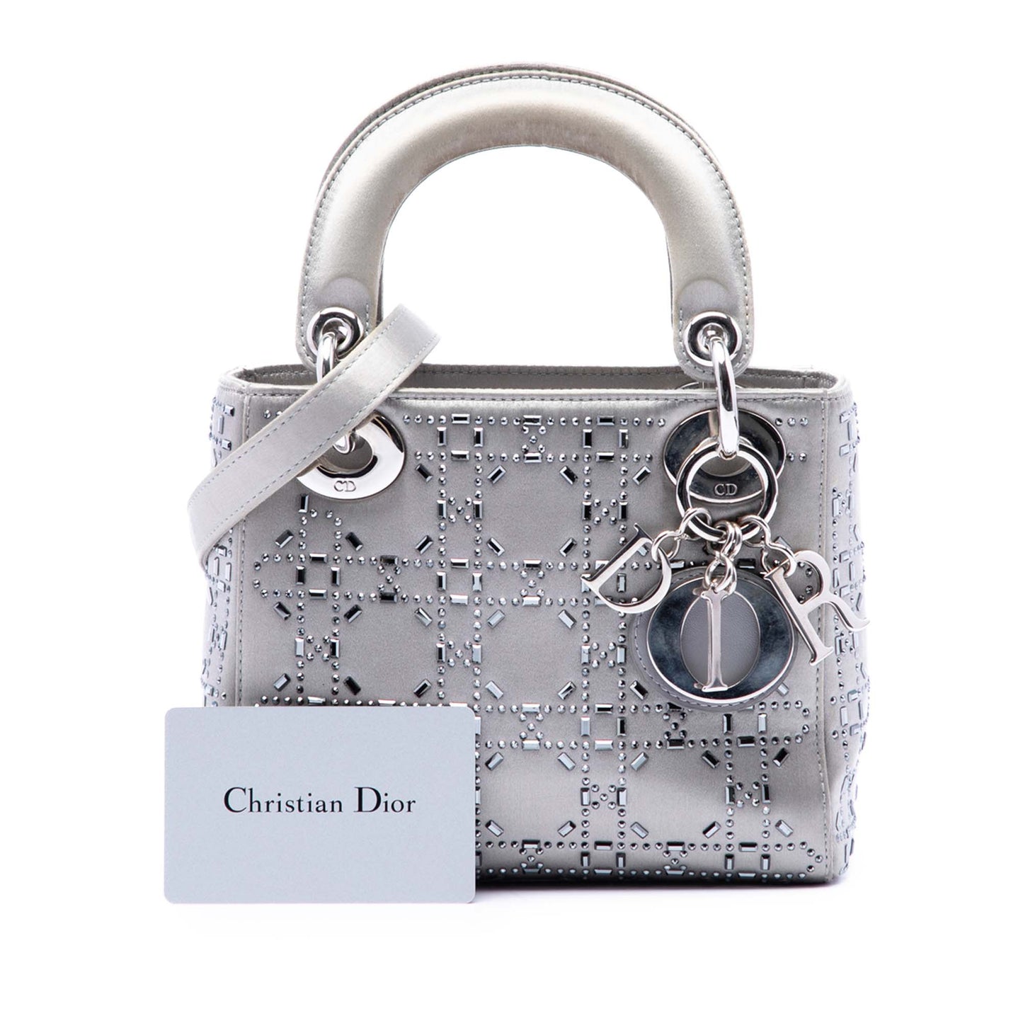 Dior Mini Satin Cannage Crystal Embellished Lady Dior