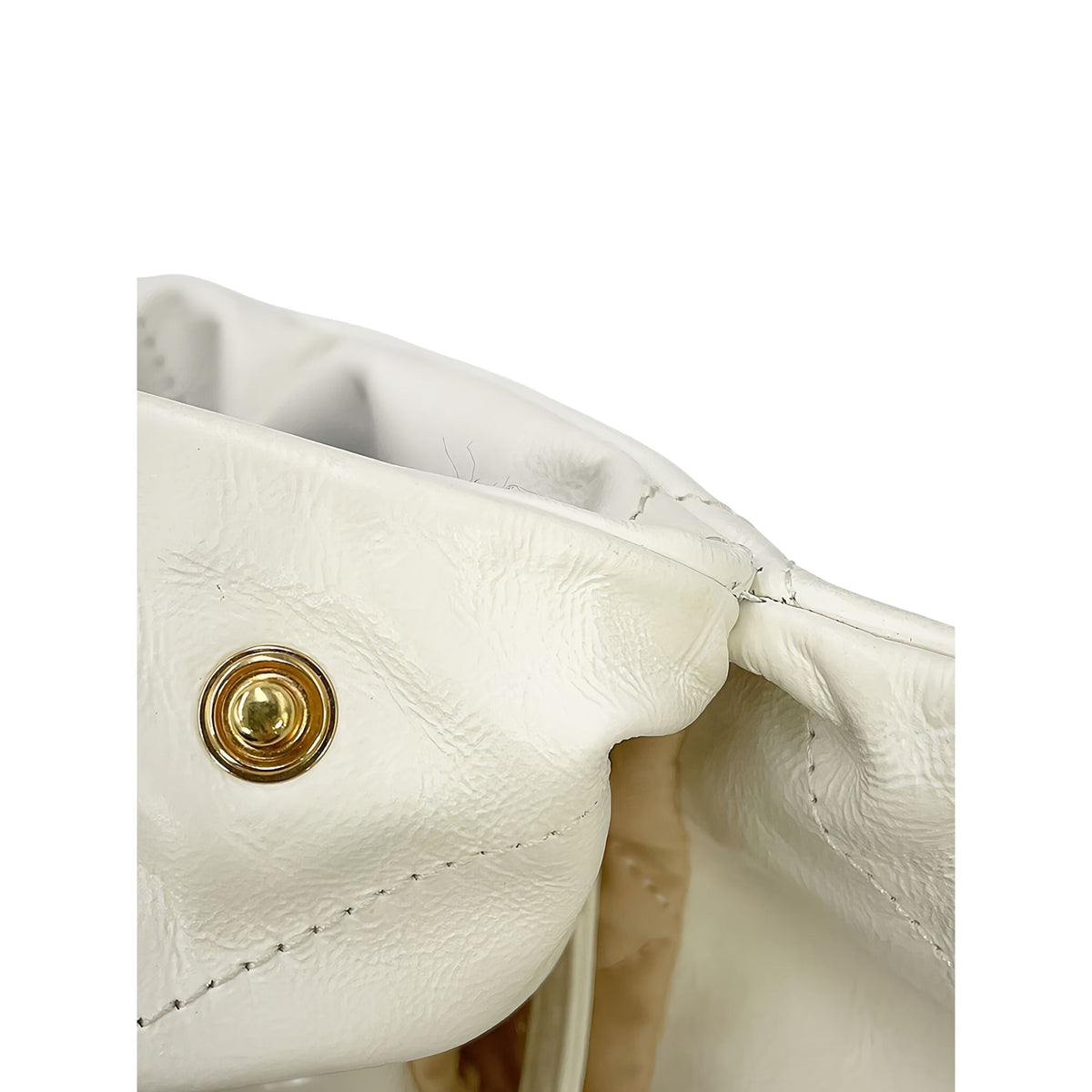 Chanel Small Quilted Shiny Calfskin 22 Handbag — White