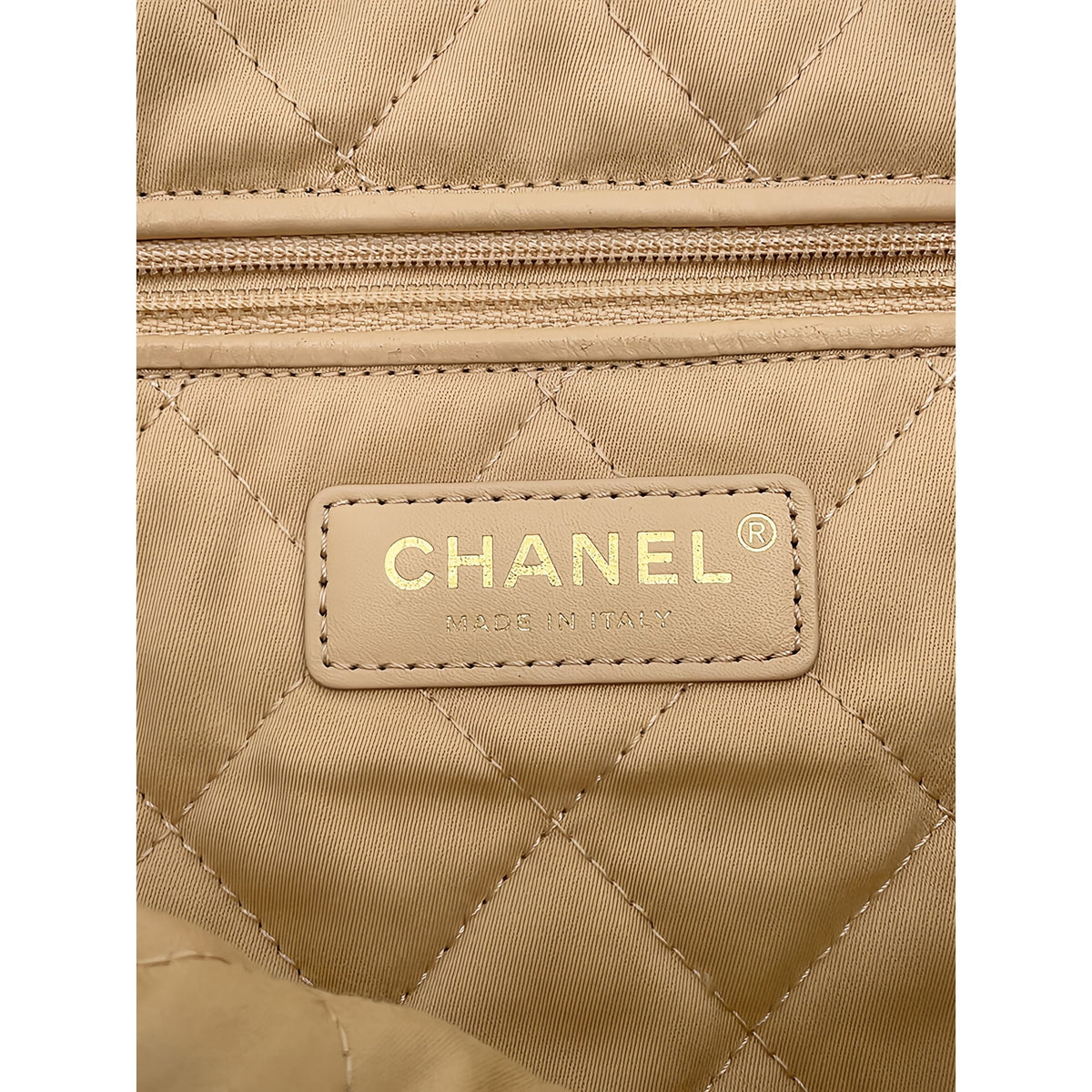 Chanel Small Quilted Shiny Calfskin 22 Handbag — White